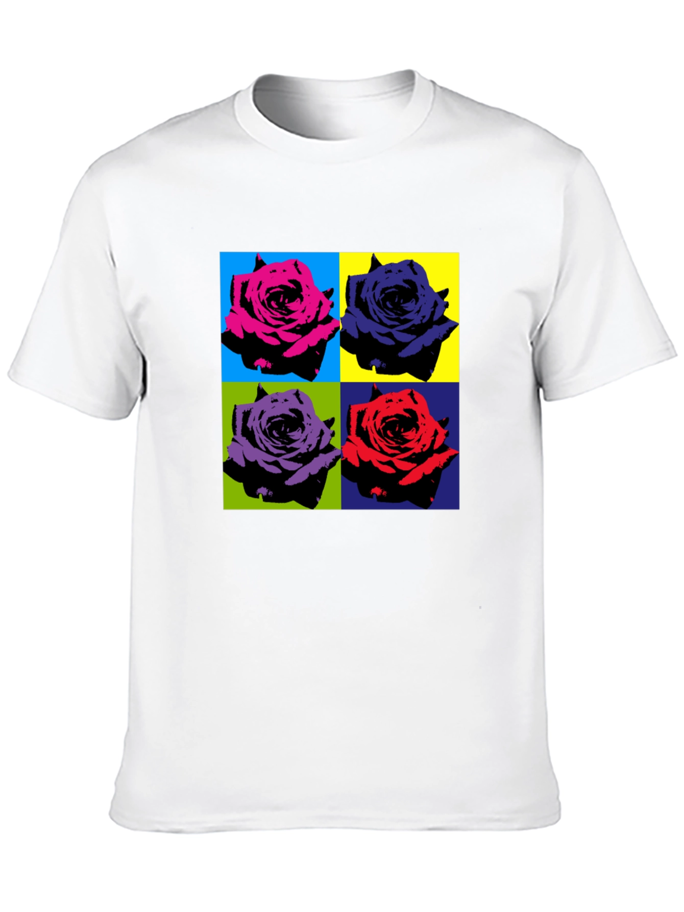 Pop Art Rose T-Shirt - Bold Floral Design