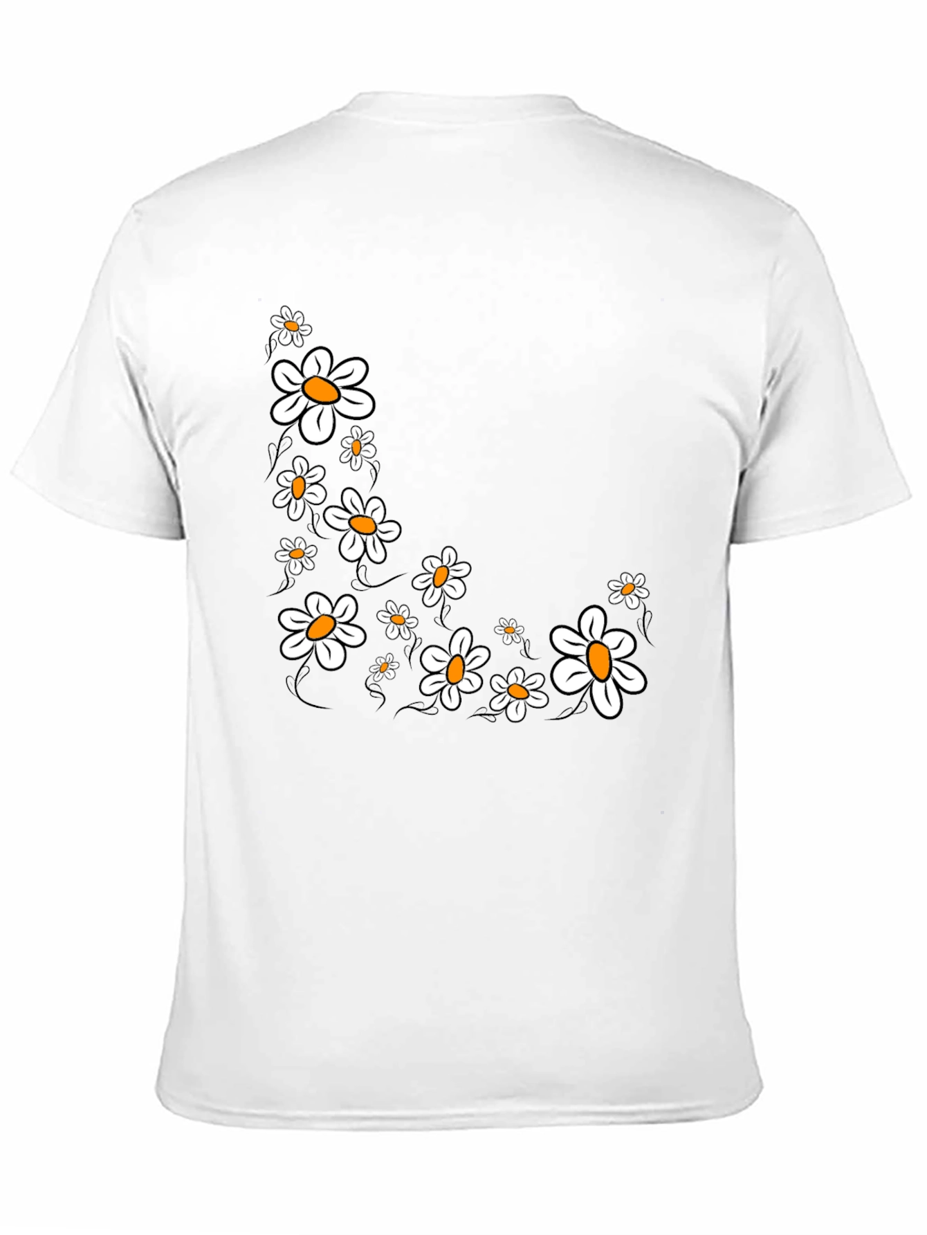 Daisy Graphic Print Black T-Shirt