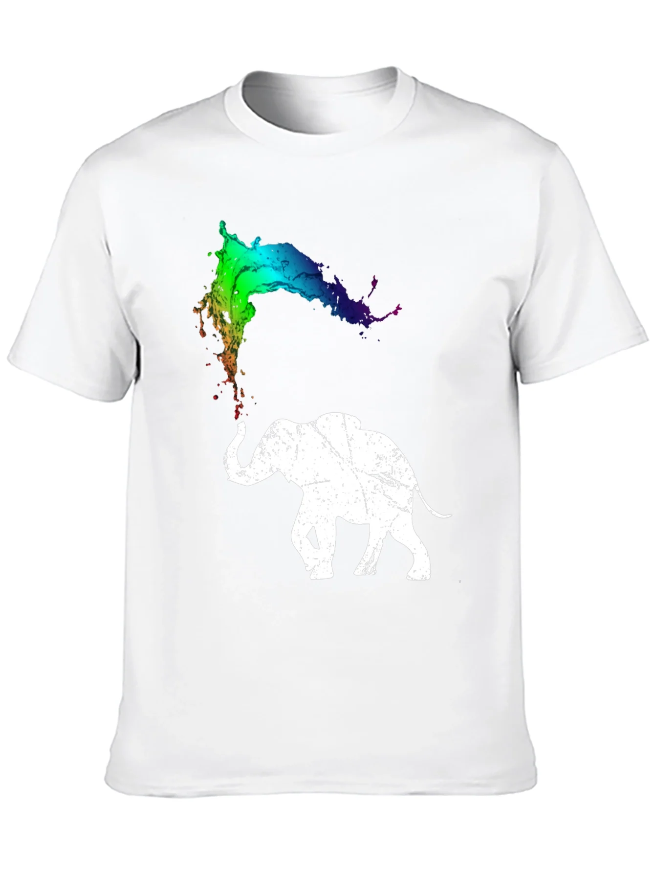 Elephant Paint Splash Graphic Tee - Unique Design