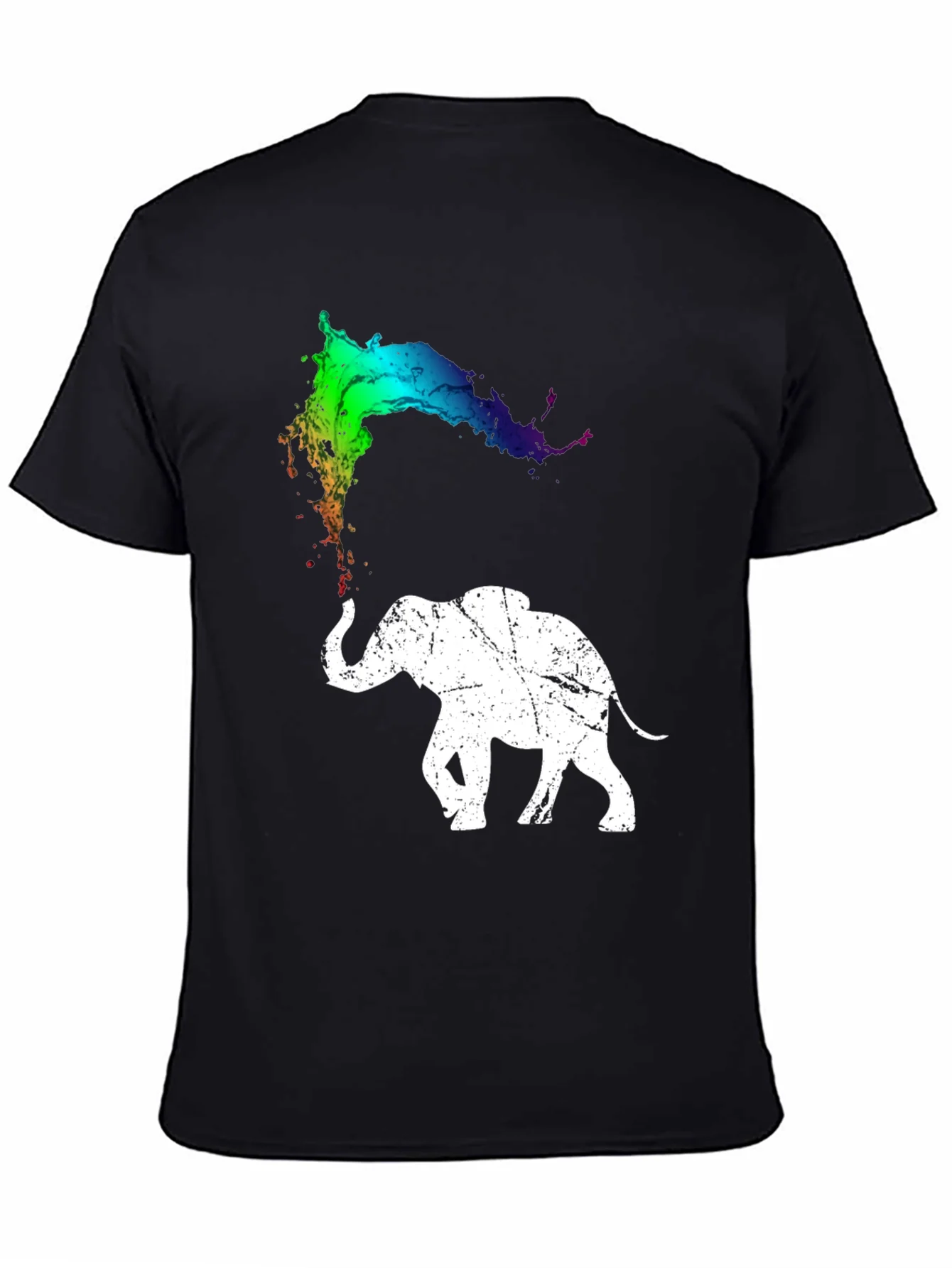 Elephant Paint Splash Graphic Tee - Unique Design