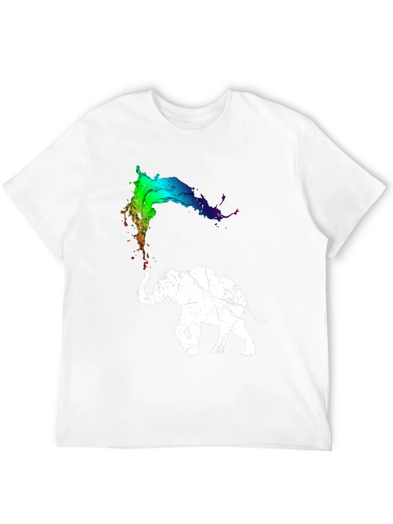 Elephant Paint Splash Graphic Tee - Unique Design