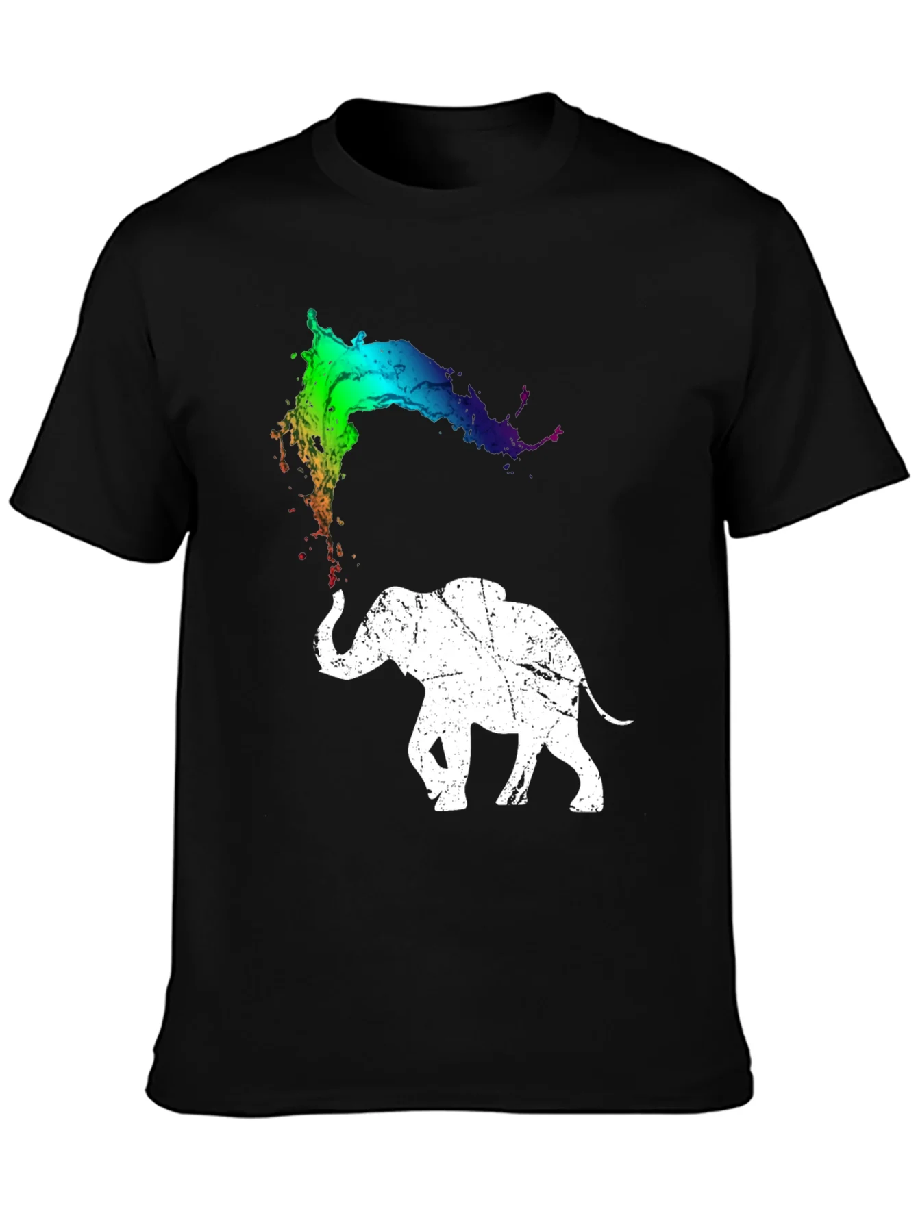 Elephant Paint Splash Graphic Tee - Unique Design
