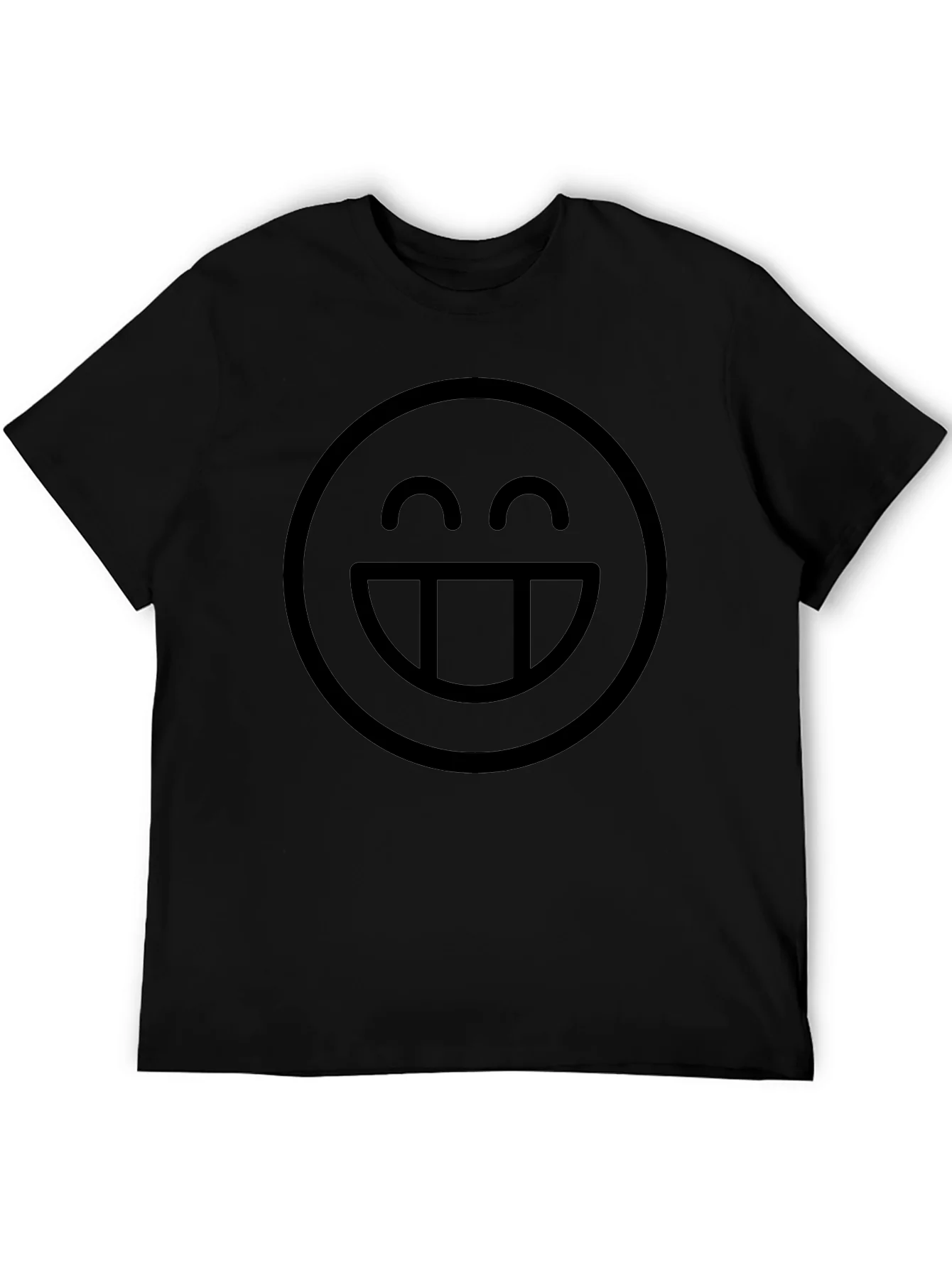 Smiley Face Graphic Black T-Shirt