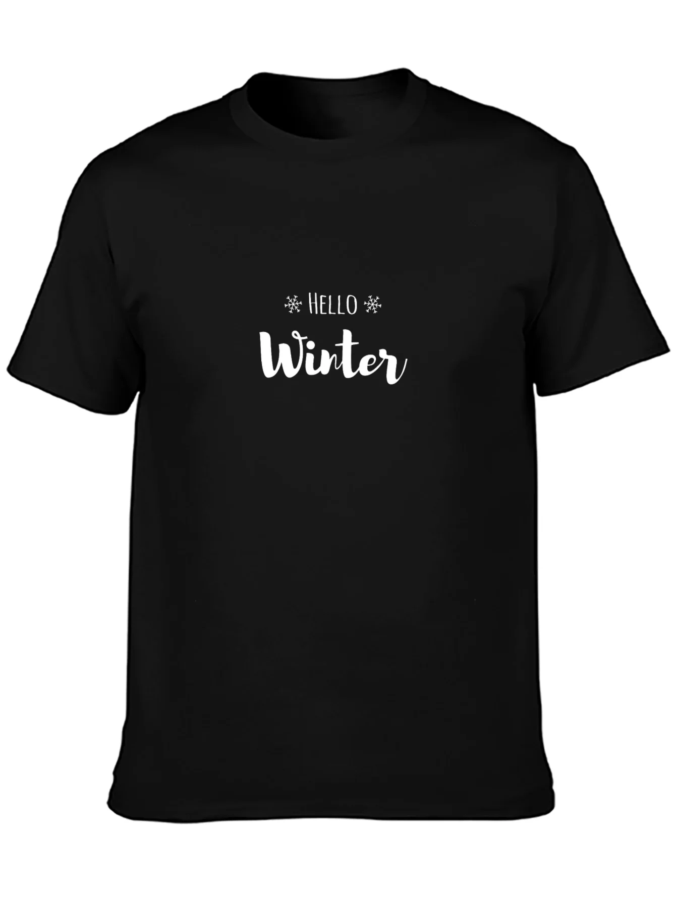 Hello Winter Graphic Tee - Unisex Black T-Shirt