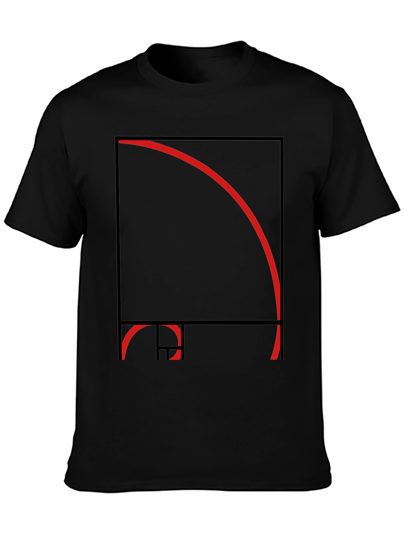 Golden Ratio Fibonacci Sequence Black T-Shirt