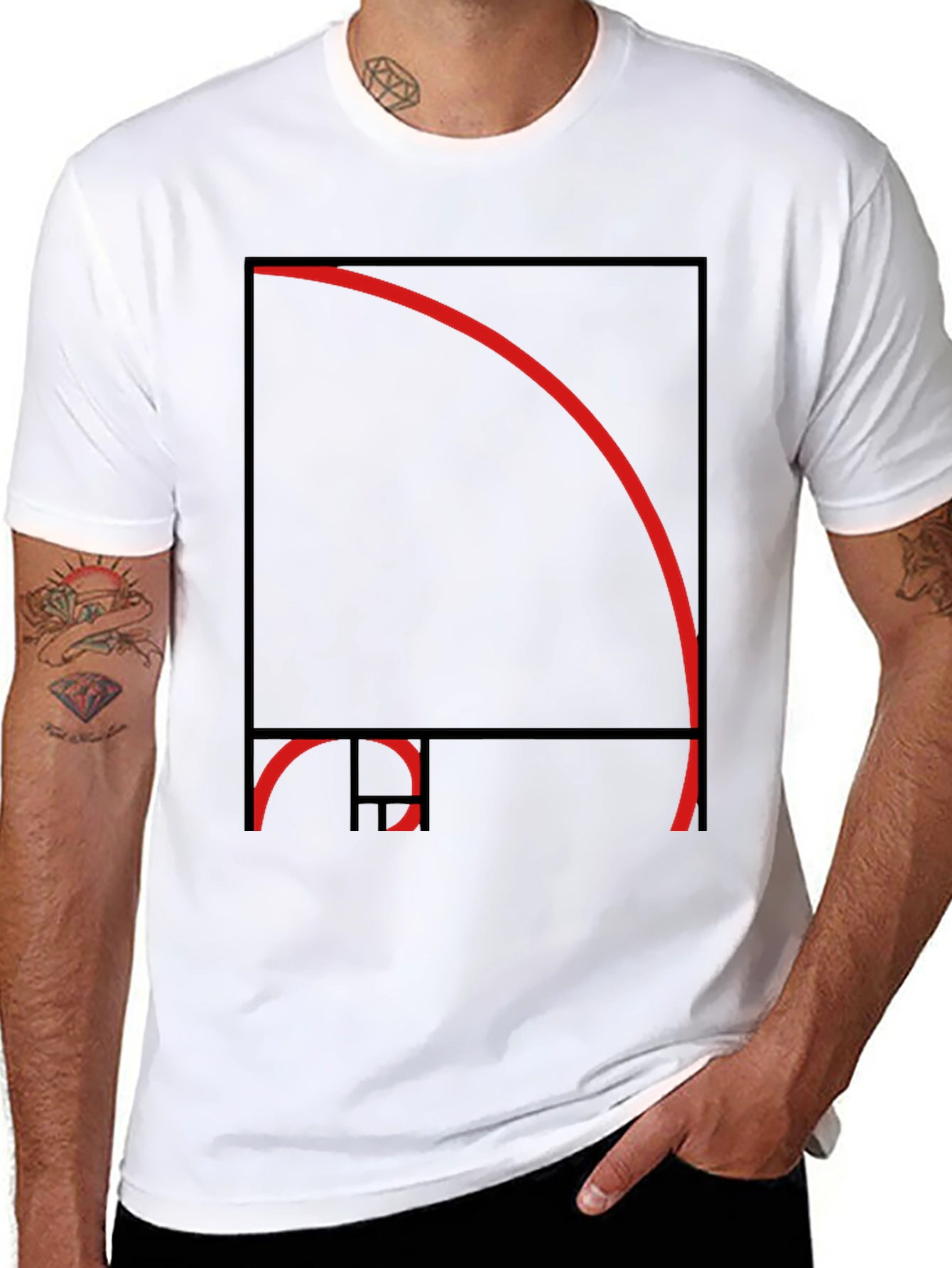 Golden Ratio Fibonacci Sequence Black T-Shirt