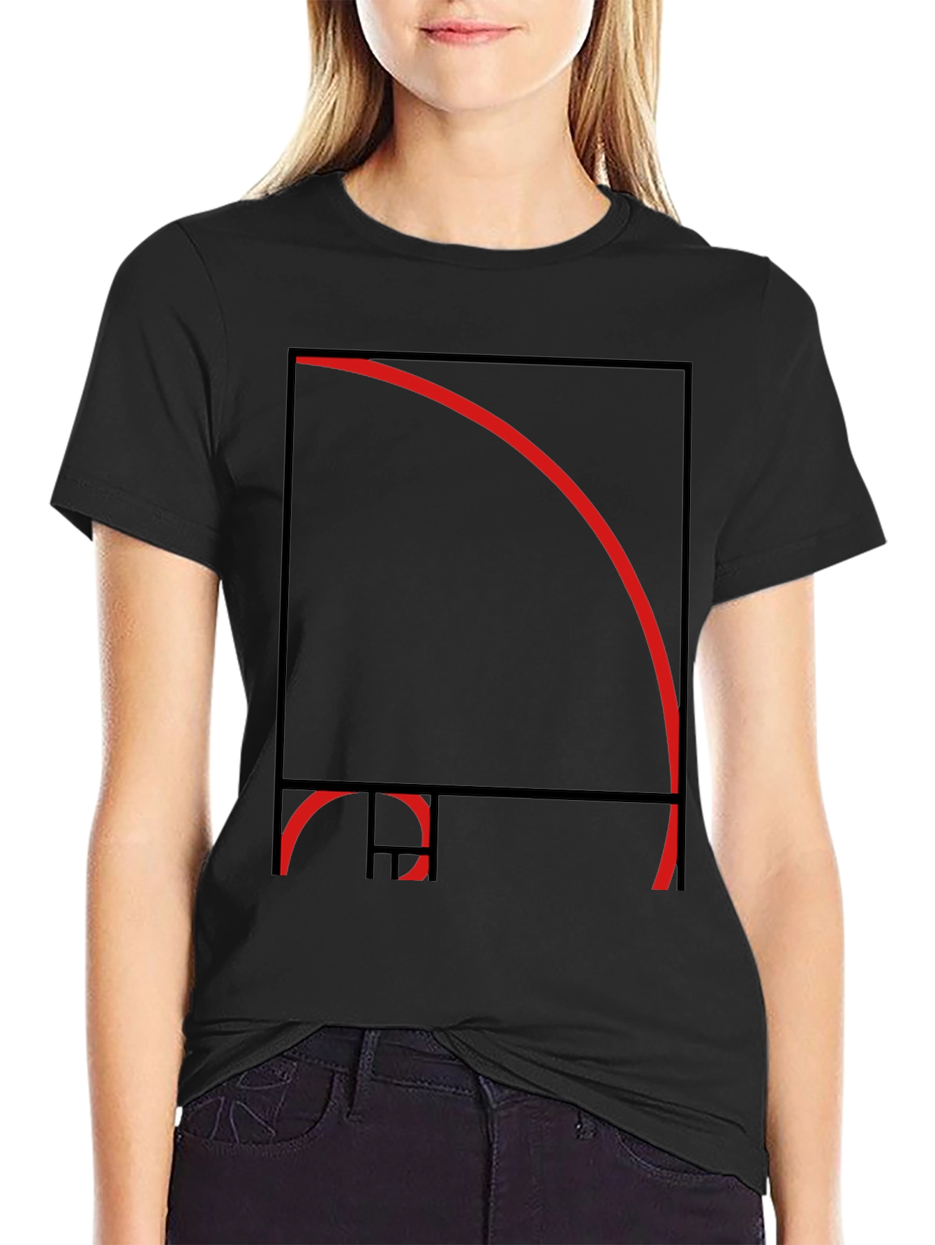 Golden Ratio Fibonacci Sequence Black T-Shirt