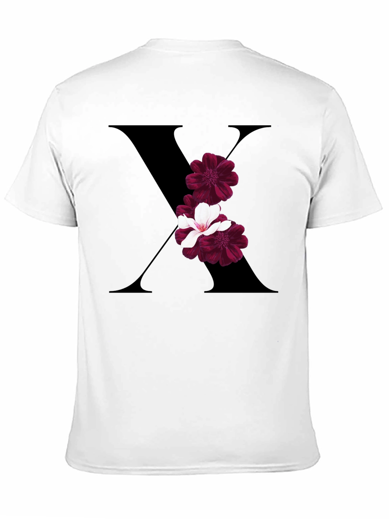Floral Letter X T-Shirt - Stylish Graphic Tee