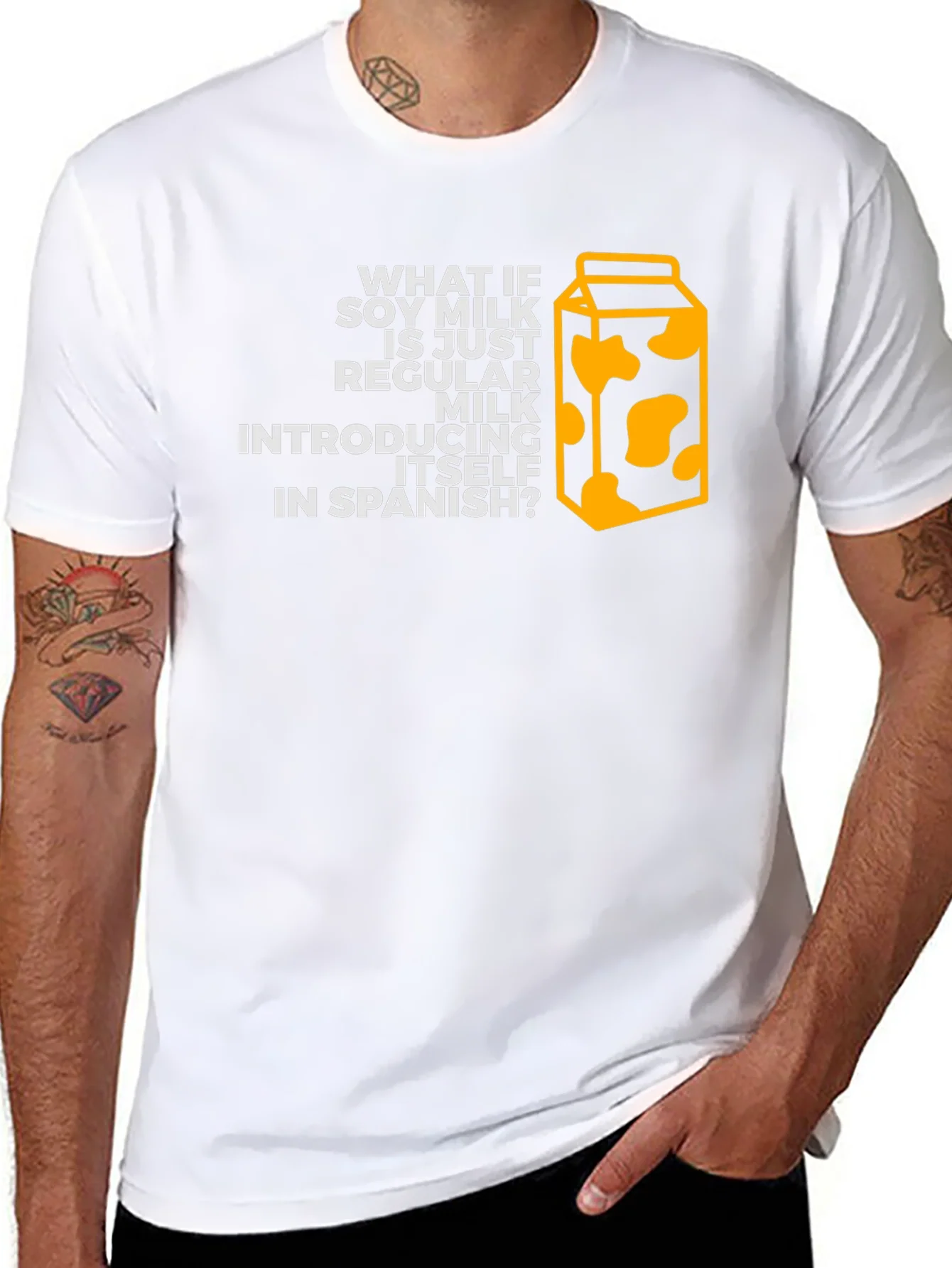 Soy Milk Spanish Joke Black T-Shirt