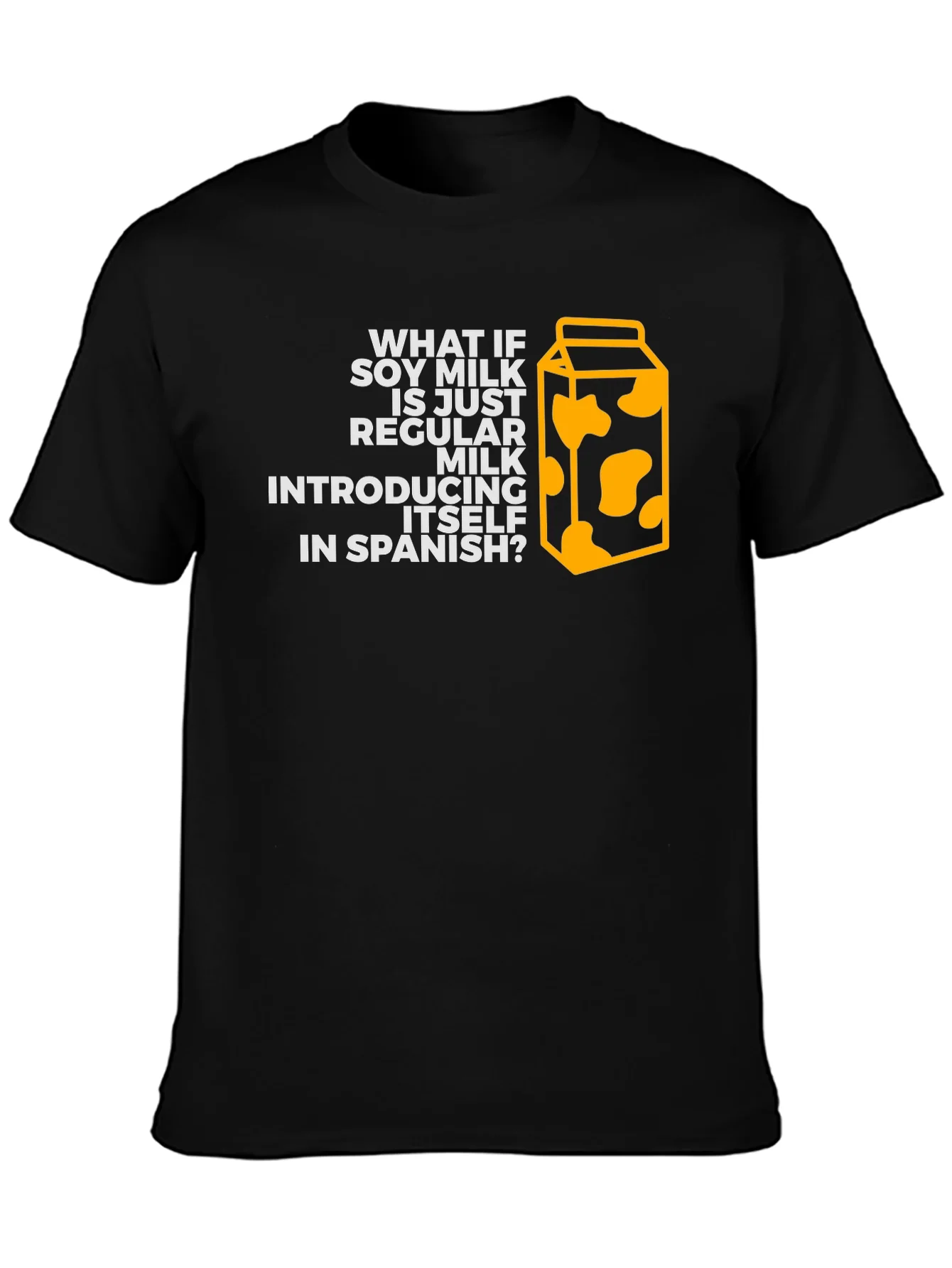 Soy Milk Spanish Joke Black T-Shirt