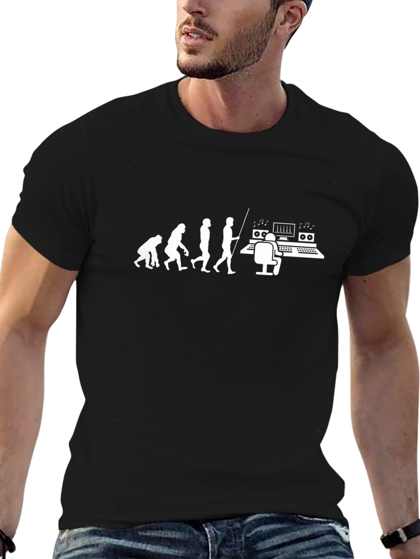 Evolution of Music Producer Black T-Shirt