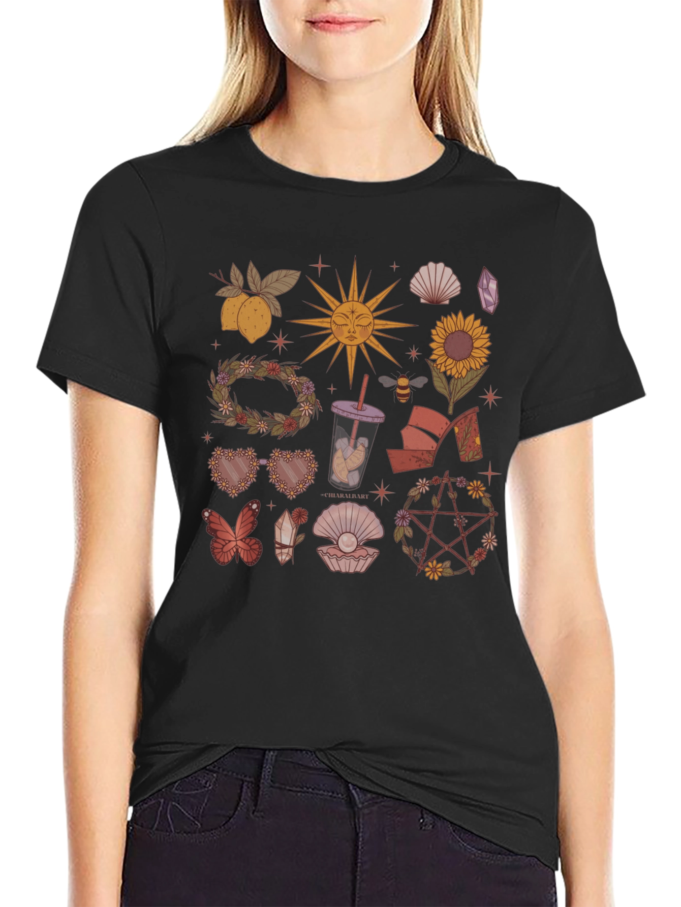 Mystical Symbols Black T-Shirt
