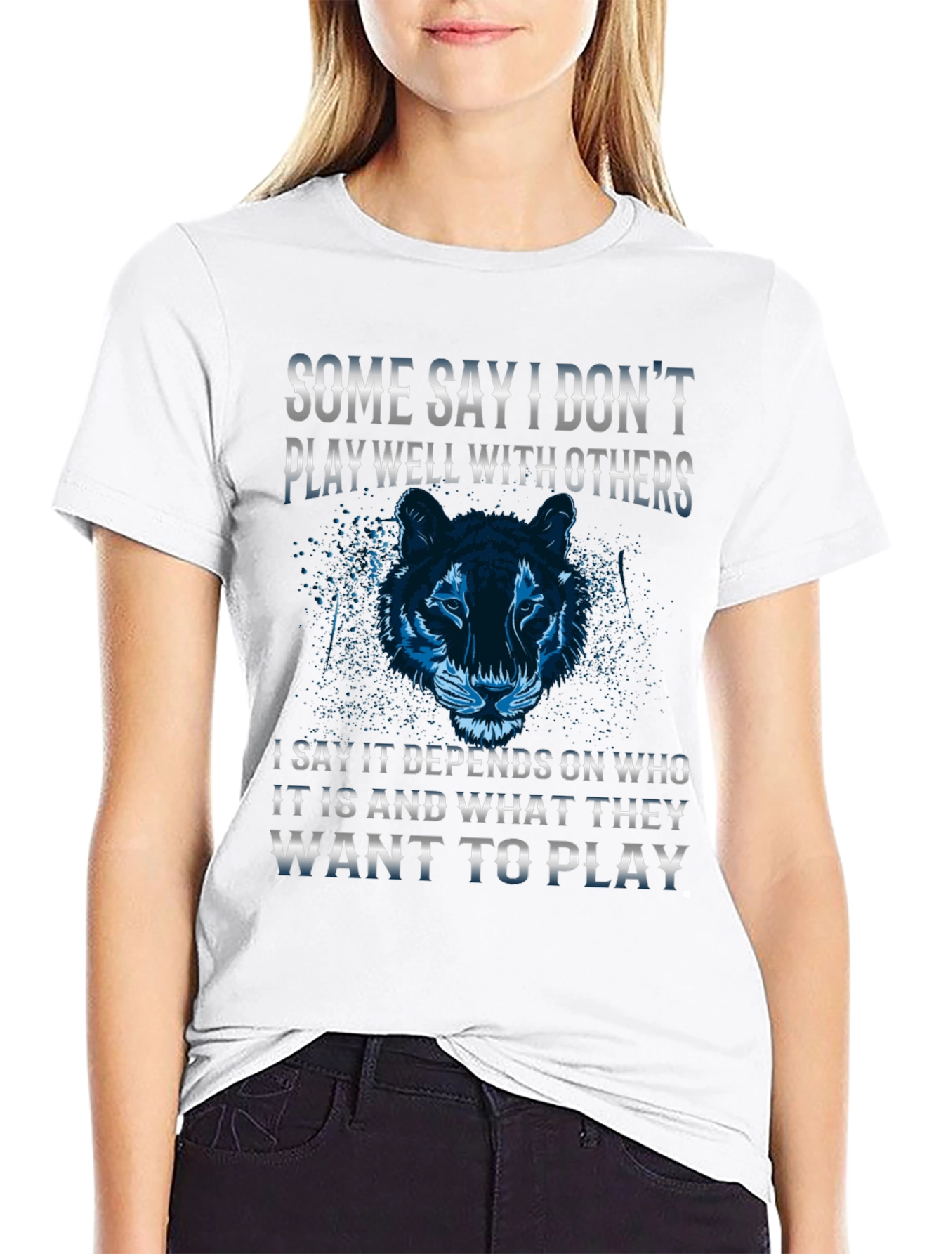 Playful Tiger Graphic Tee - Black