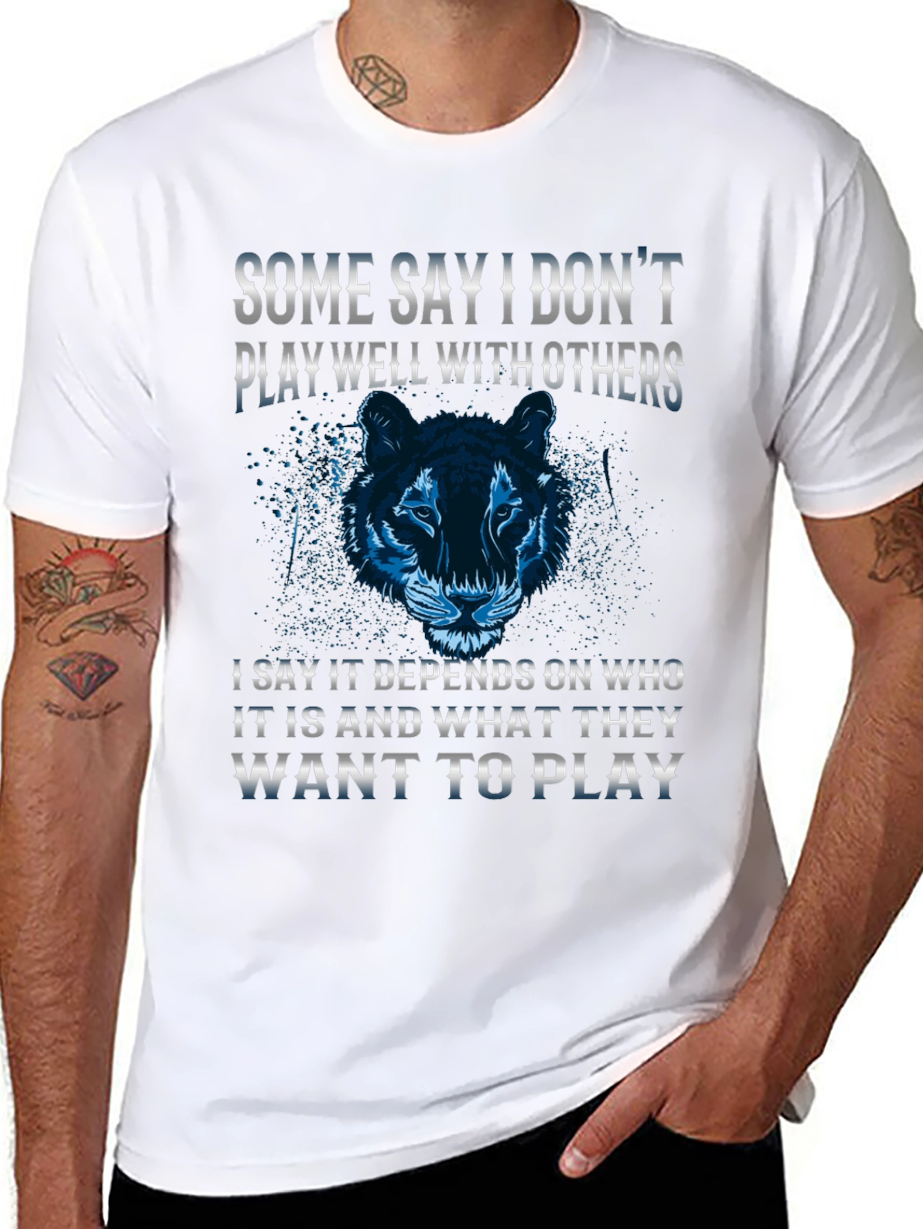 Playful Tiger Graphic Tee - Black