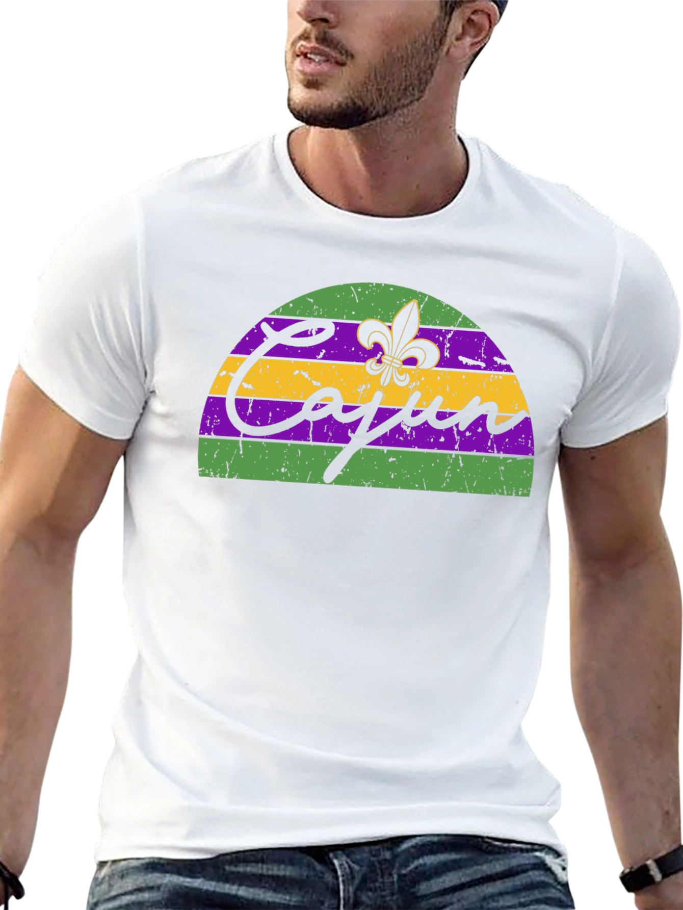 Cajun T-Shirt Mardi Gras Fleur De Lis