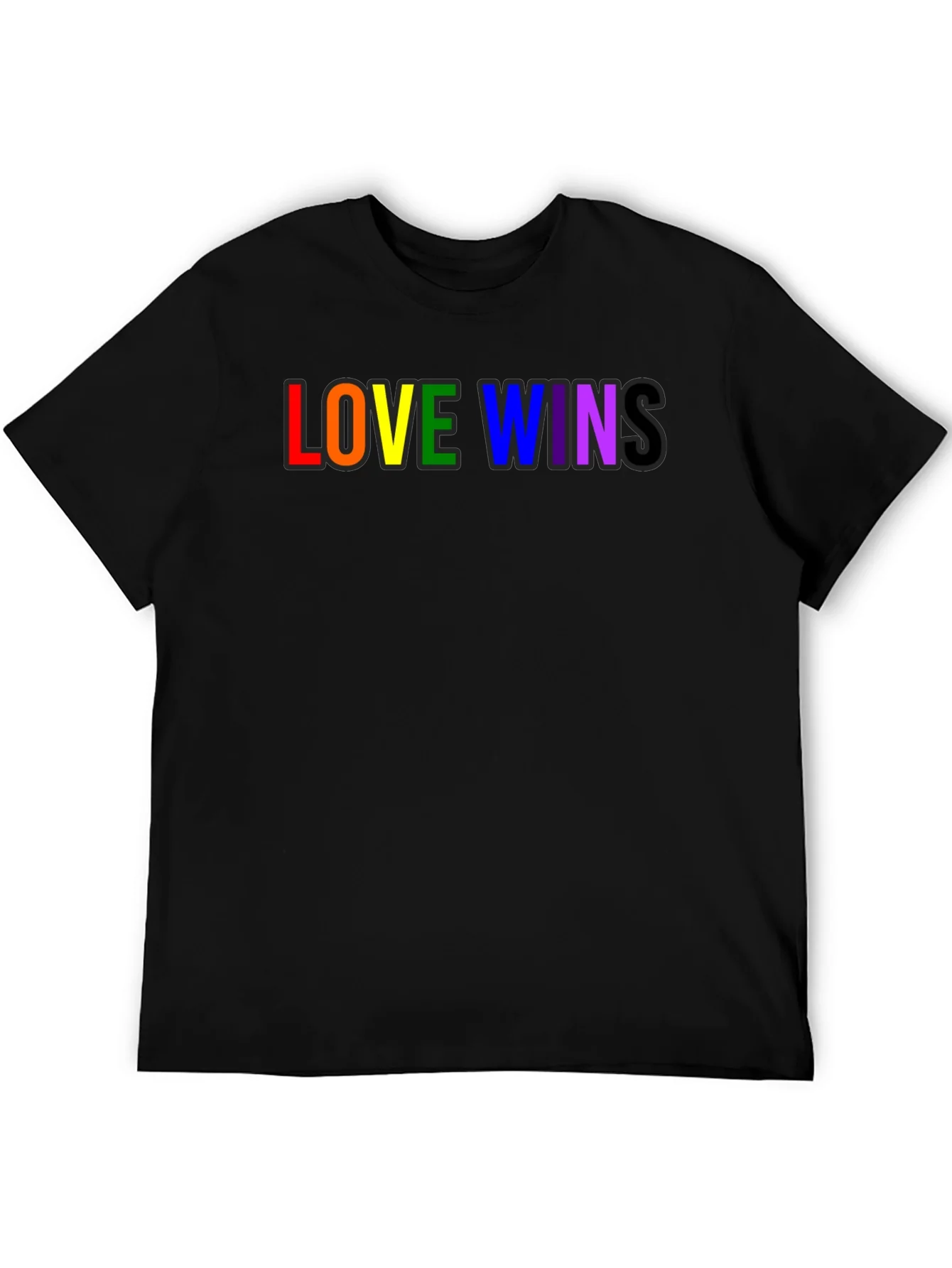 Love Wins Rainbow Pride T-Shirt - Black
