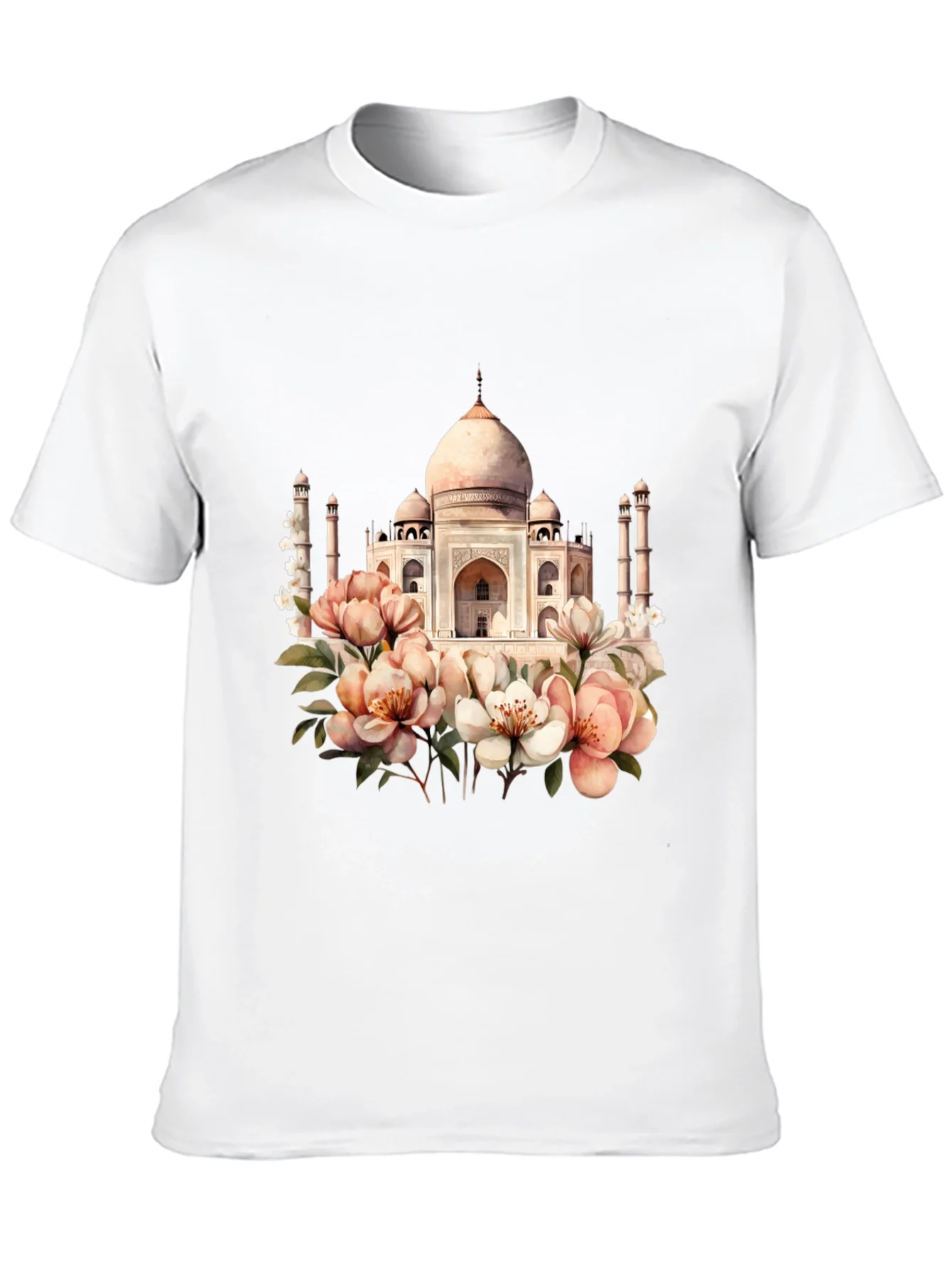 Taj Mahal Floral Graphic Tee - Black T-Shirt
