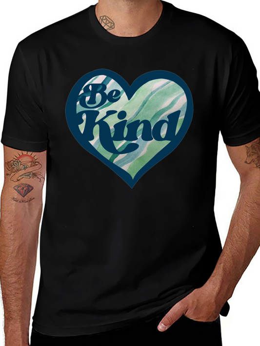 Be Kind Heart Graphic Black T-Shirt