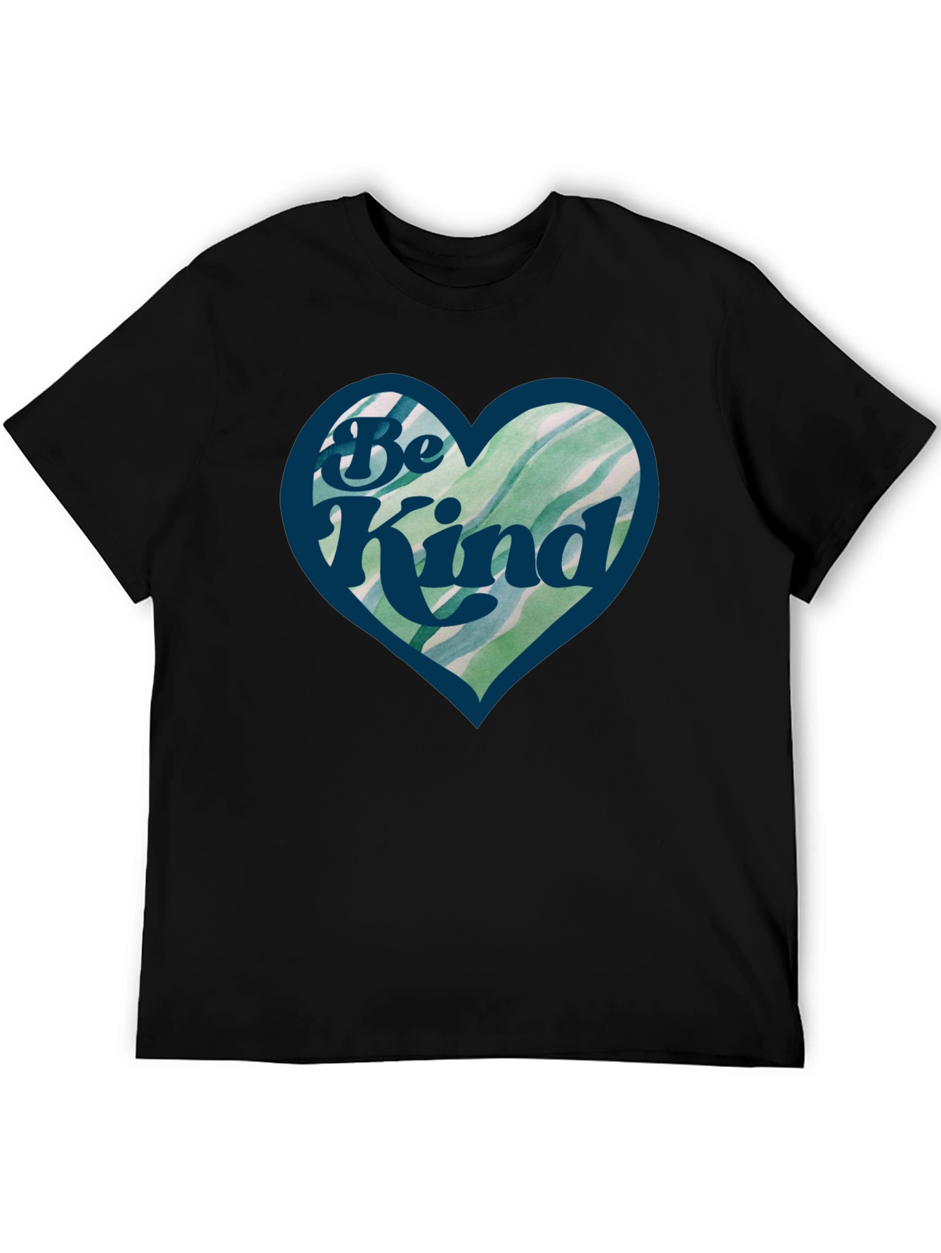 Be Kind Heart Graphic Black T-Shirt