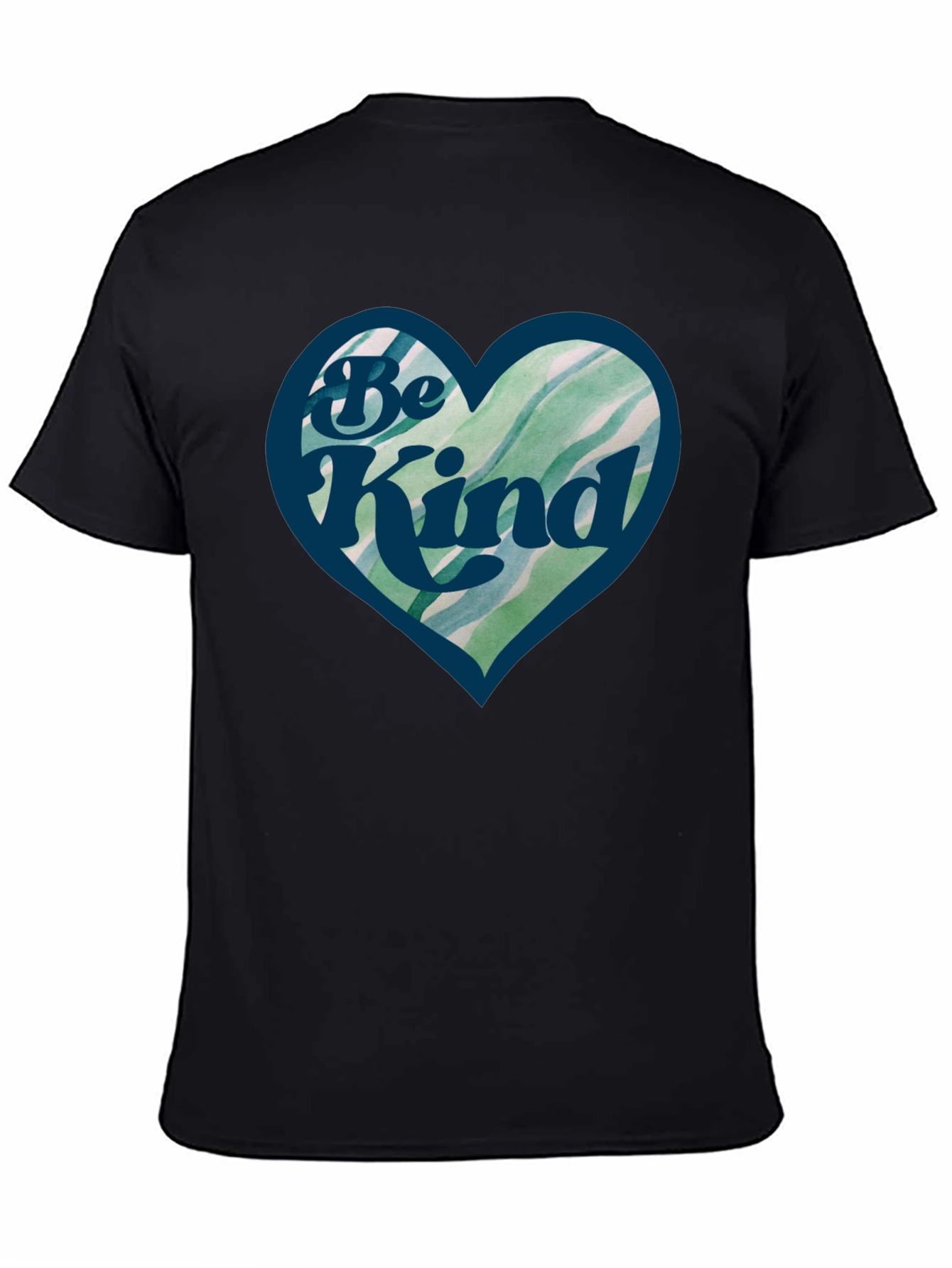 Be Kind Heart Graphic Black T-Shirt