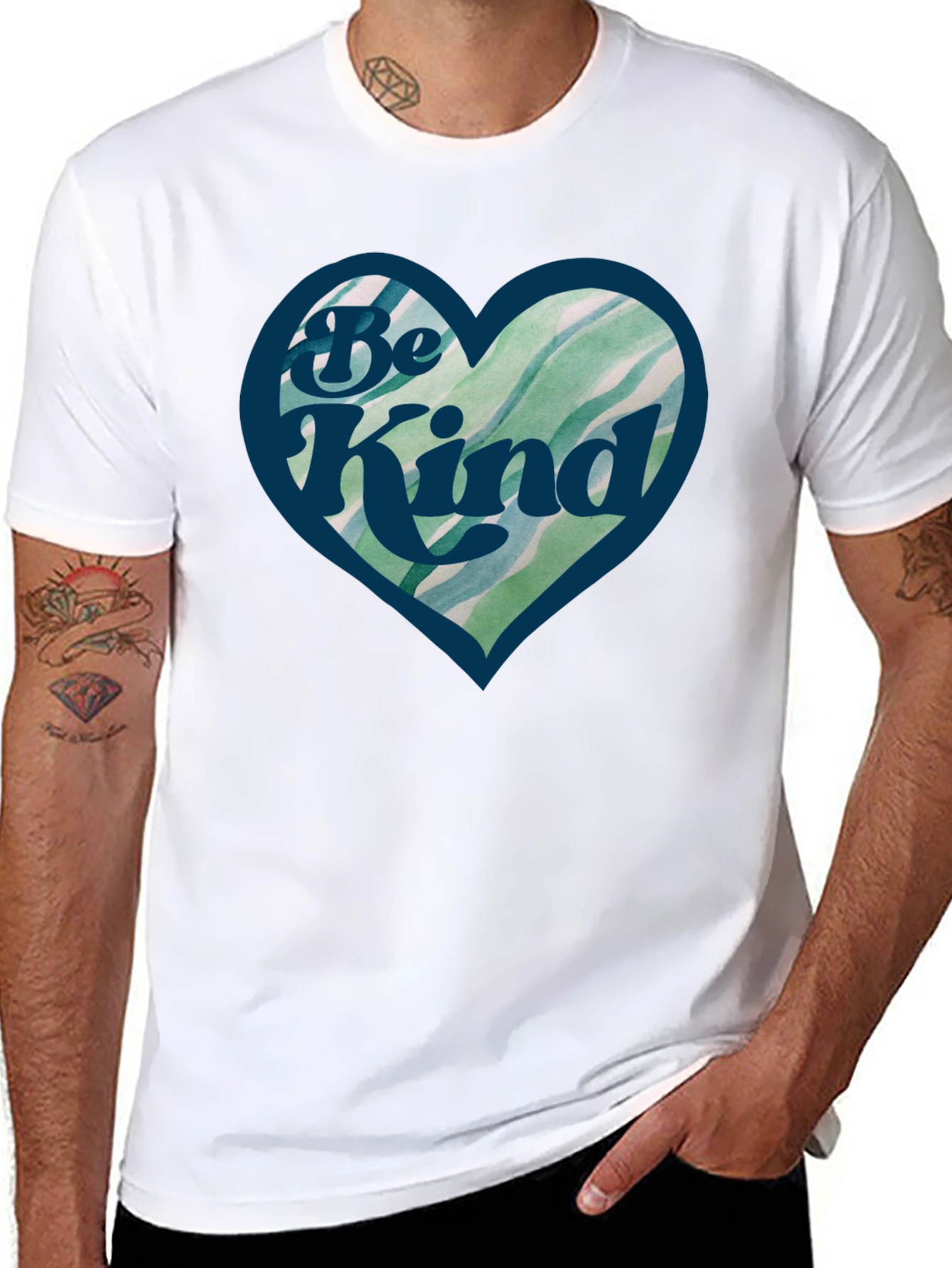 Be Kind Heart Graphic Black T-Shirt