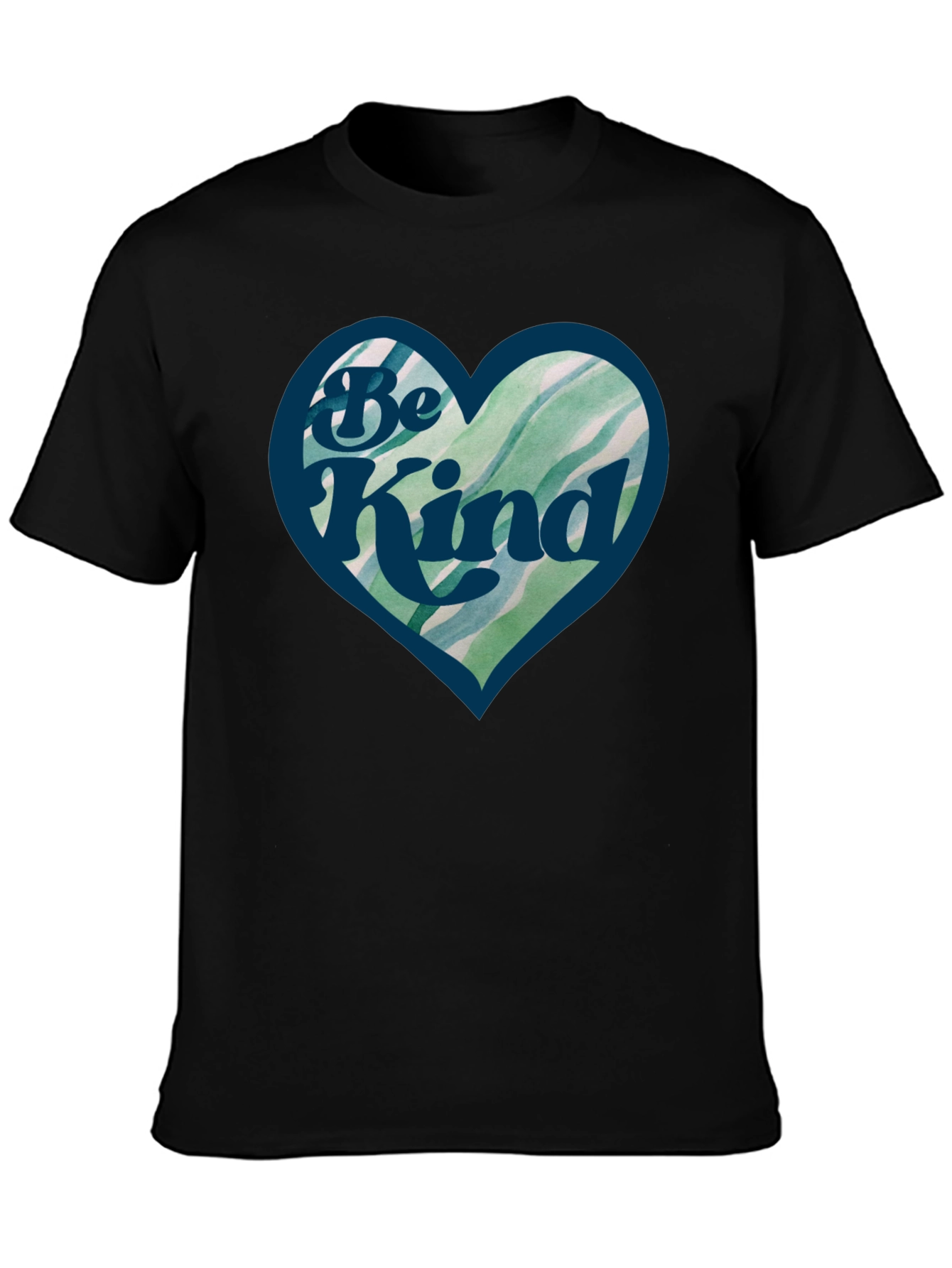 Be Kind Heart Graphic Black T-Shirt