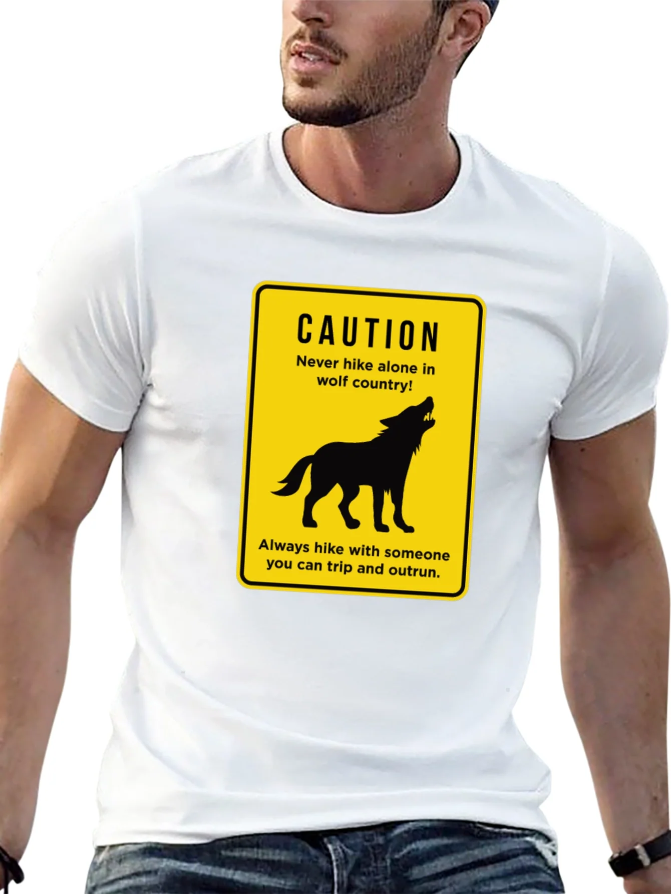 Caution Wolf Country Graphic T-Shirt