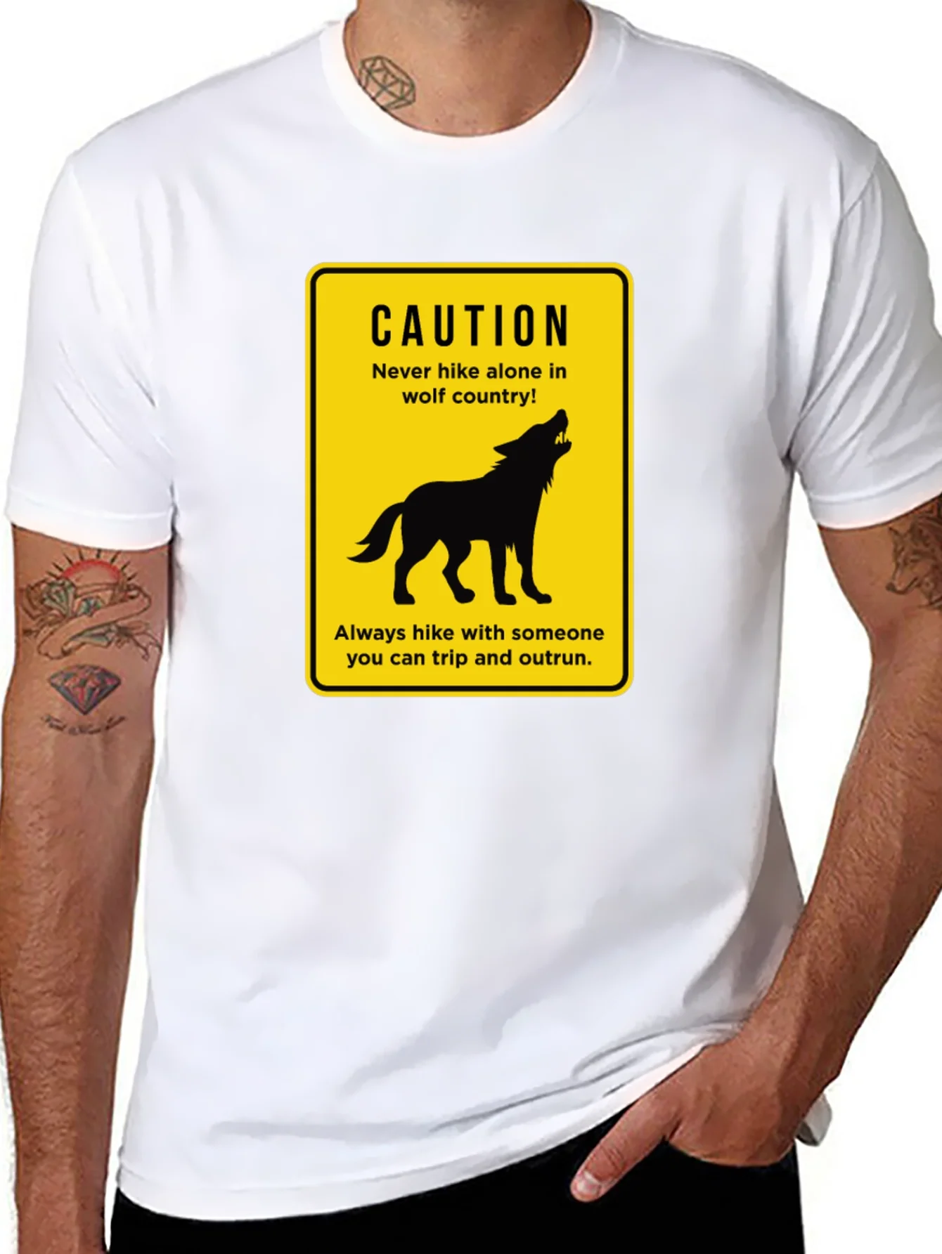 Caution Wolf Country Graphic T-Shirt