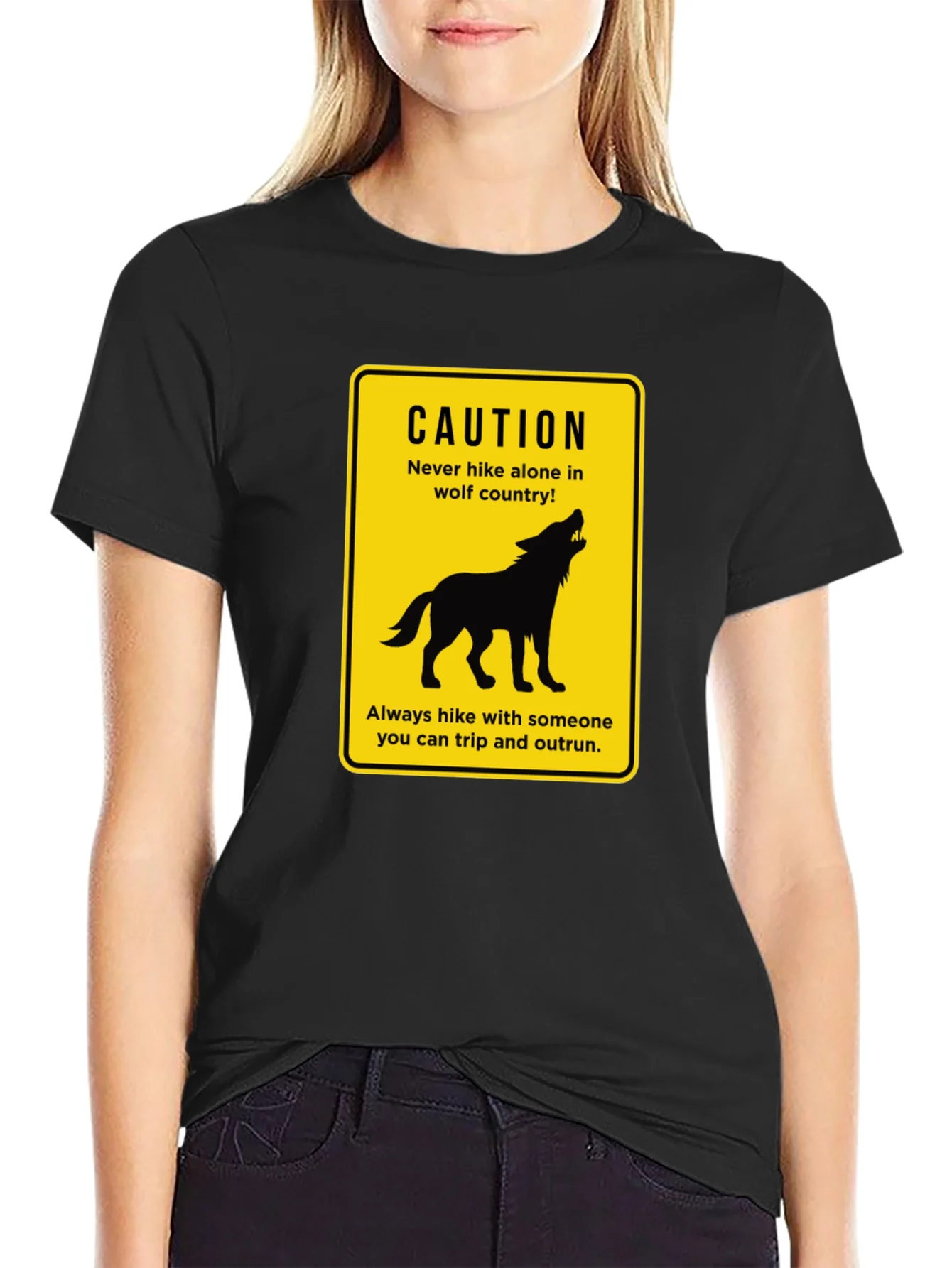 Caution Wolf Country Graphic T-Shirt