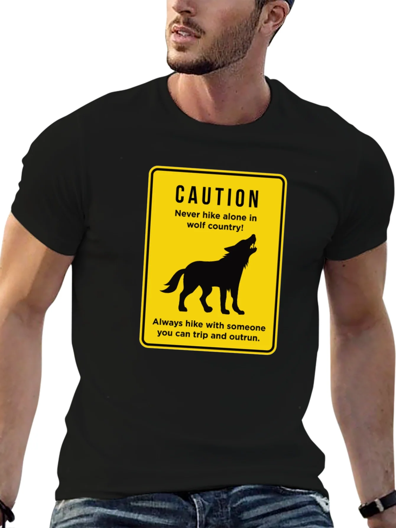 Caution Wolf Country Graphic T-Shirt