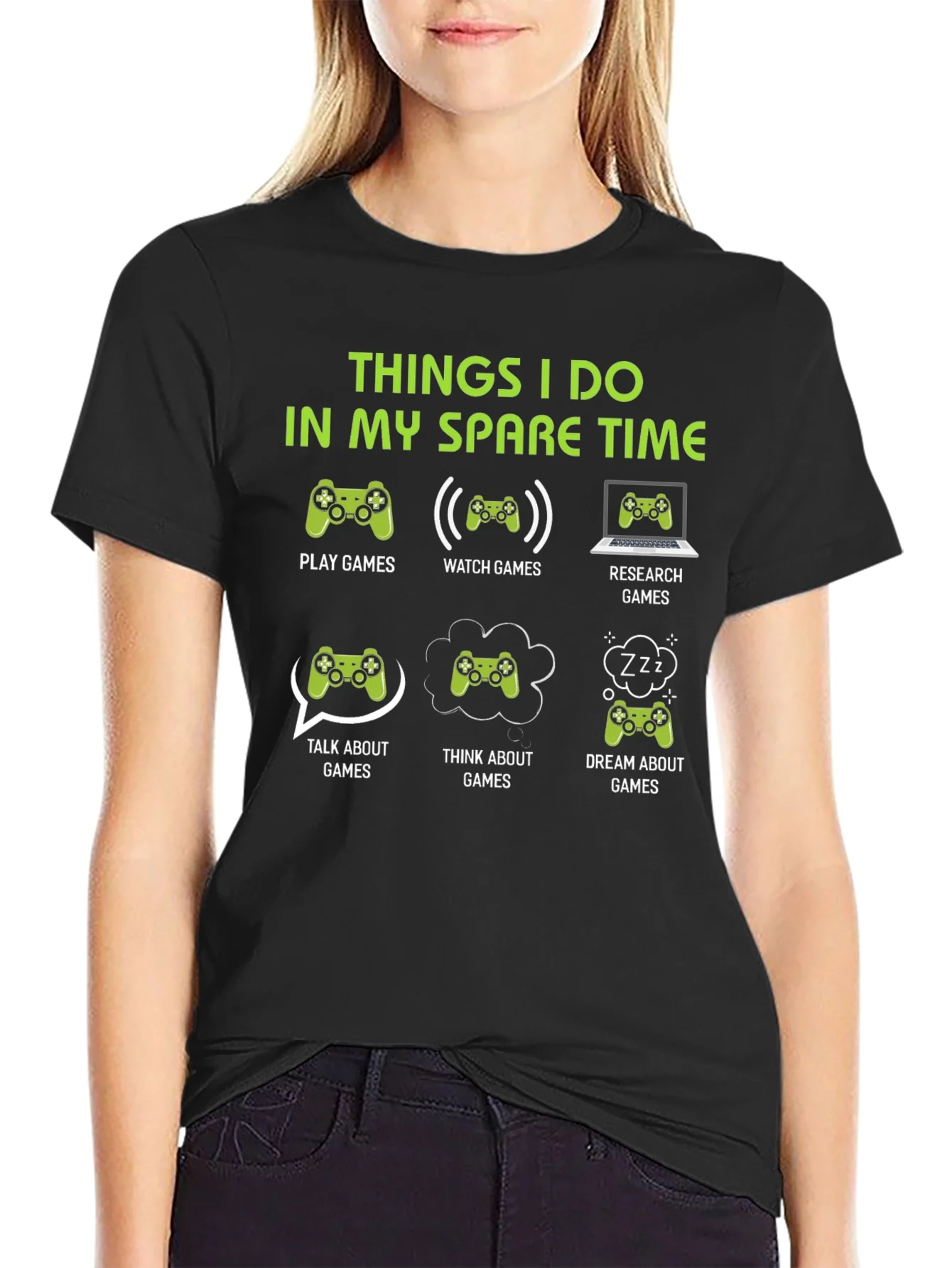 Gamer Spare Time T-Shirt - Play Watch Research Games
