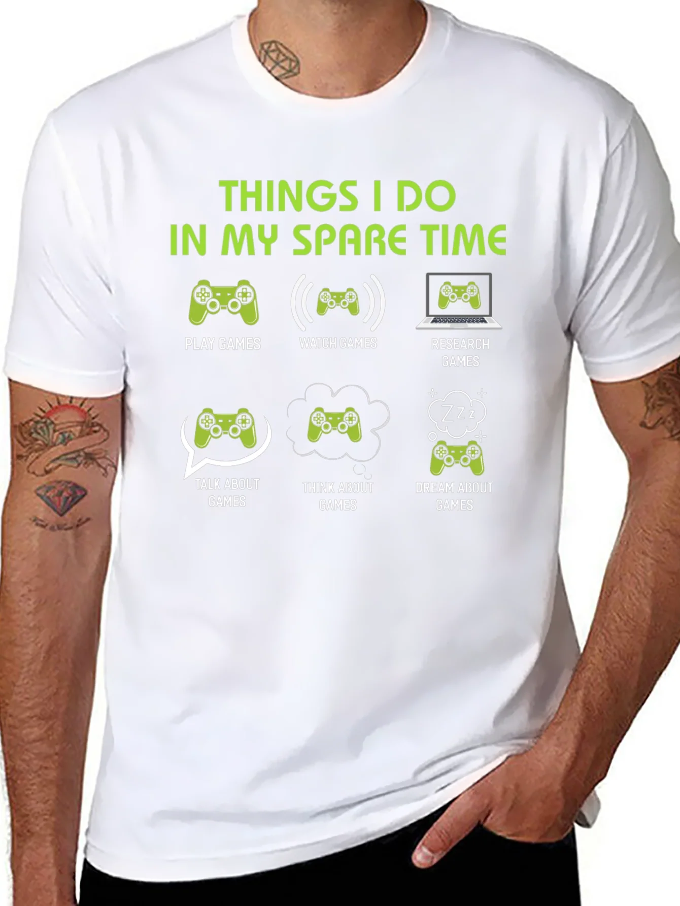 Gamer Spare Time T-Shirt - Play Watch Research Games