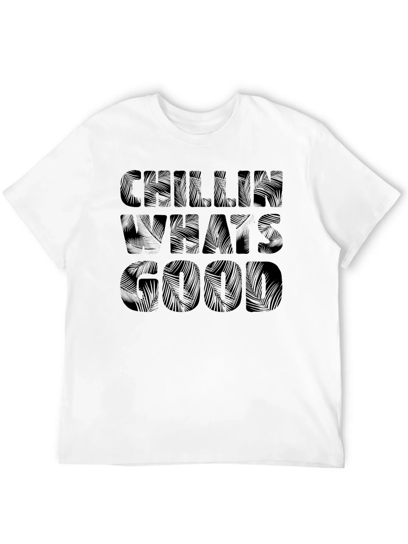 Chillin Whats Good Black Graphic Print T-Shirt