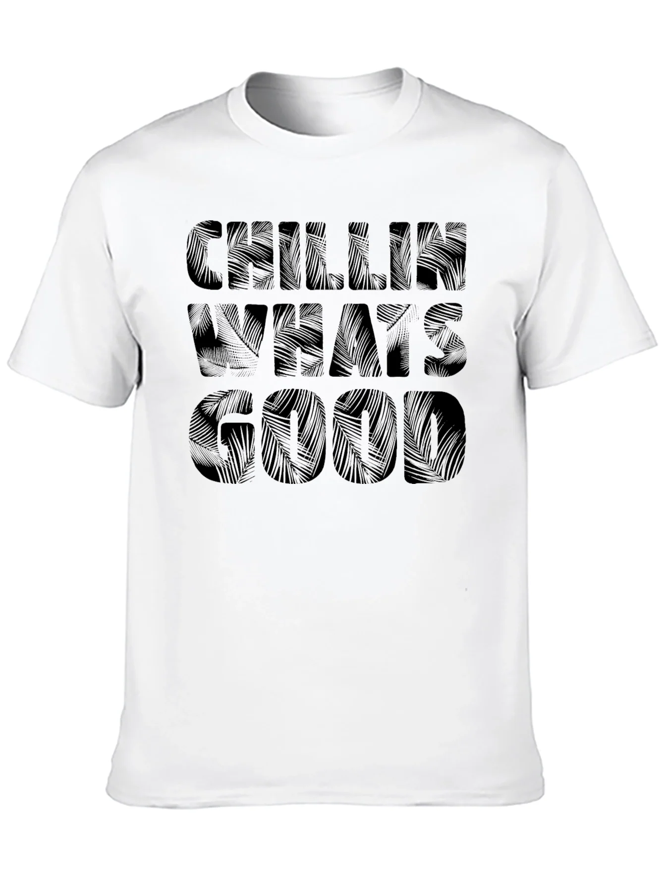 Chillin Whats Good Black Graphic Print T-Shirt