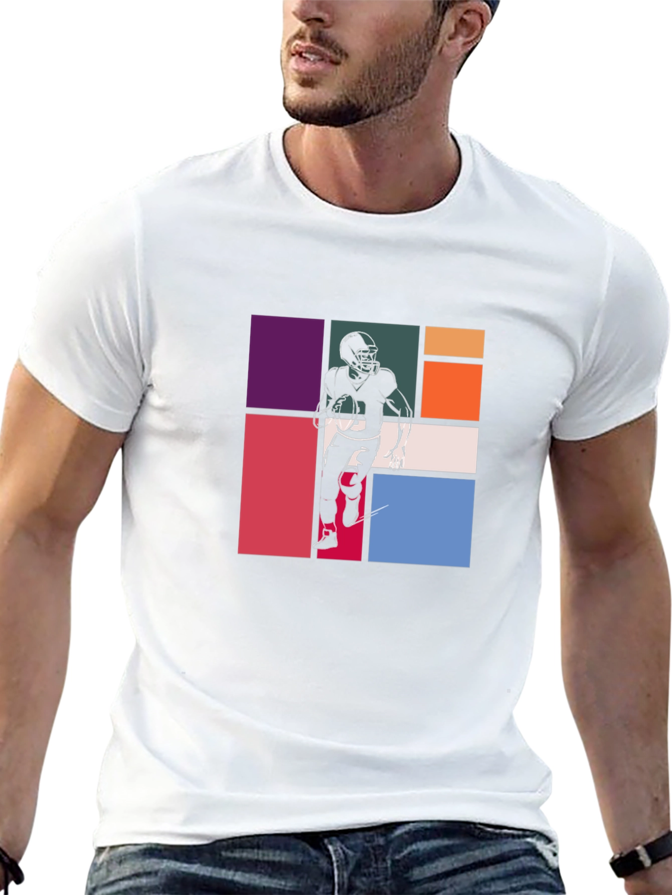 Retro Football Player Graphic Tee