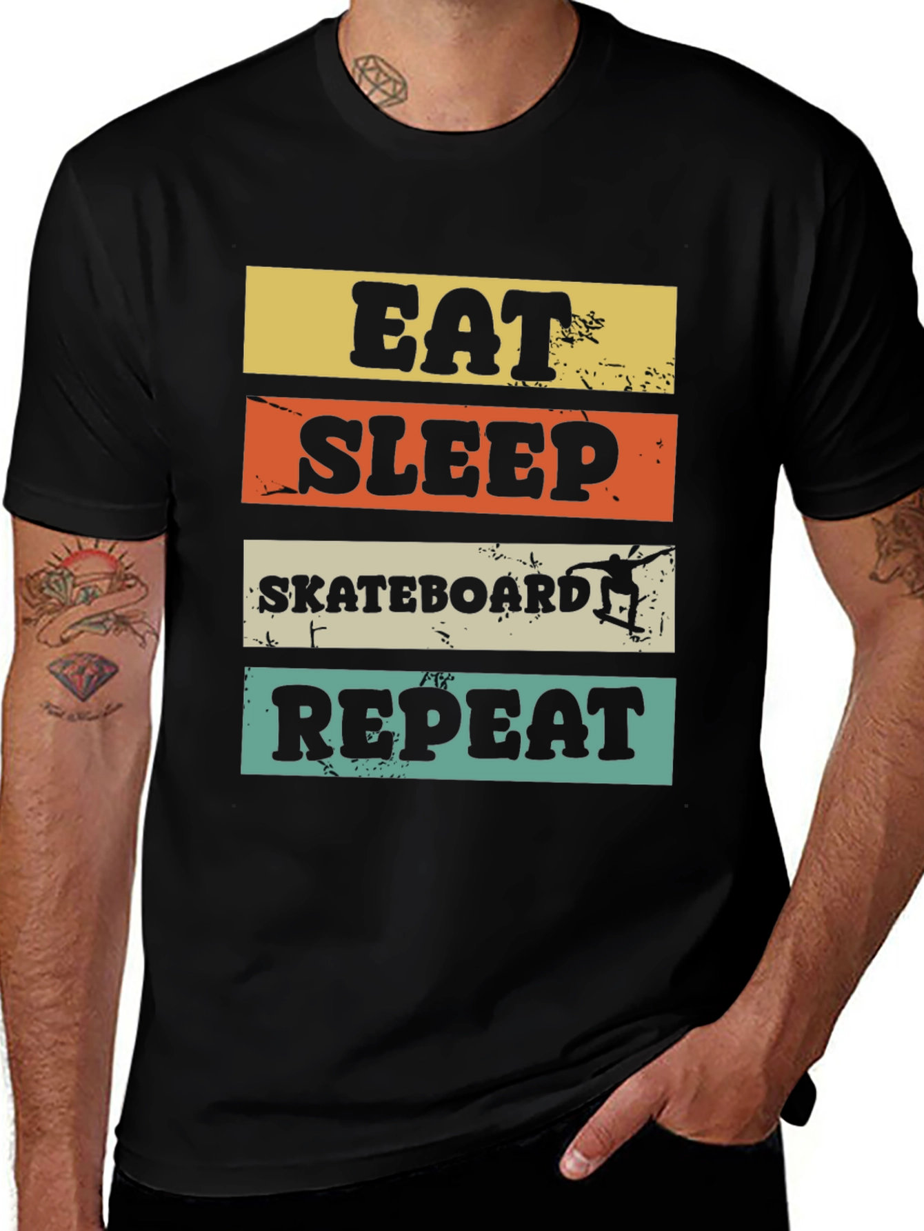 Eat Sleep Skateboard Repeat Graphic Tee