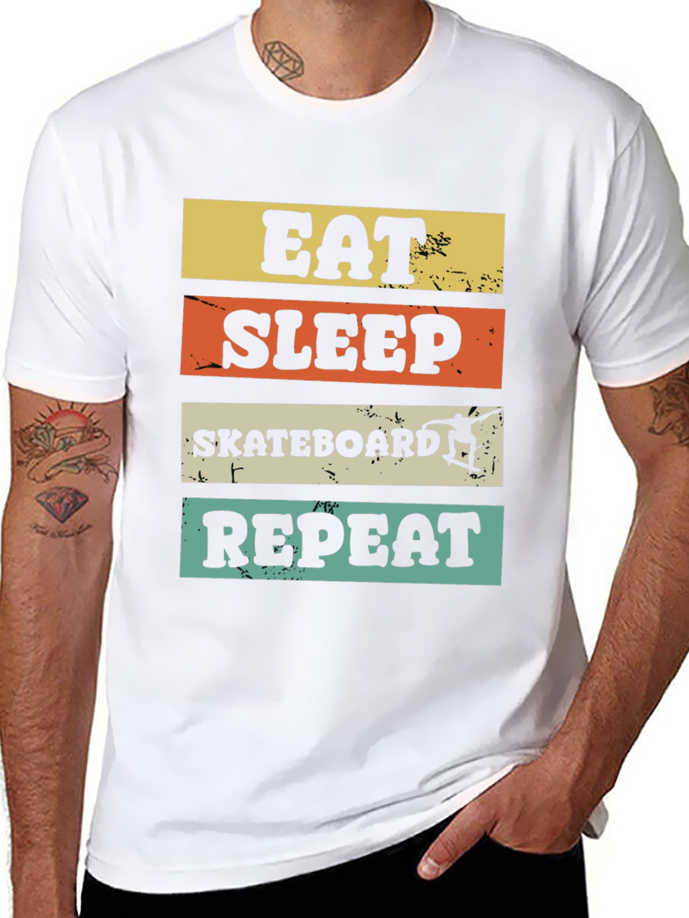 Eat Sleep Skateboard Repeat Graphic Tee