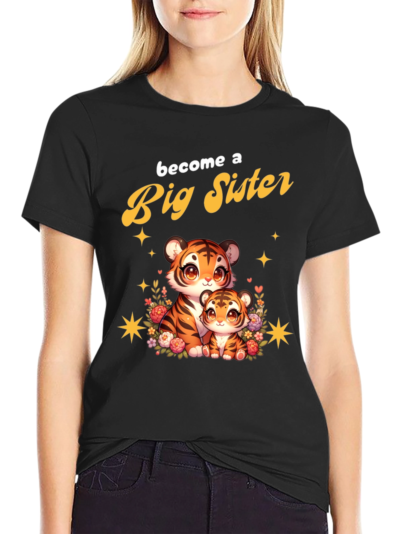 Big Sister Tiger Cub T-Shirt Cute Animal Tee