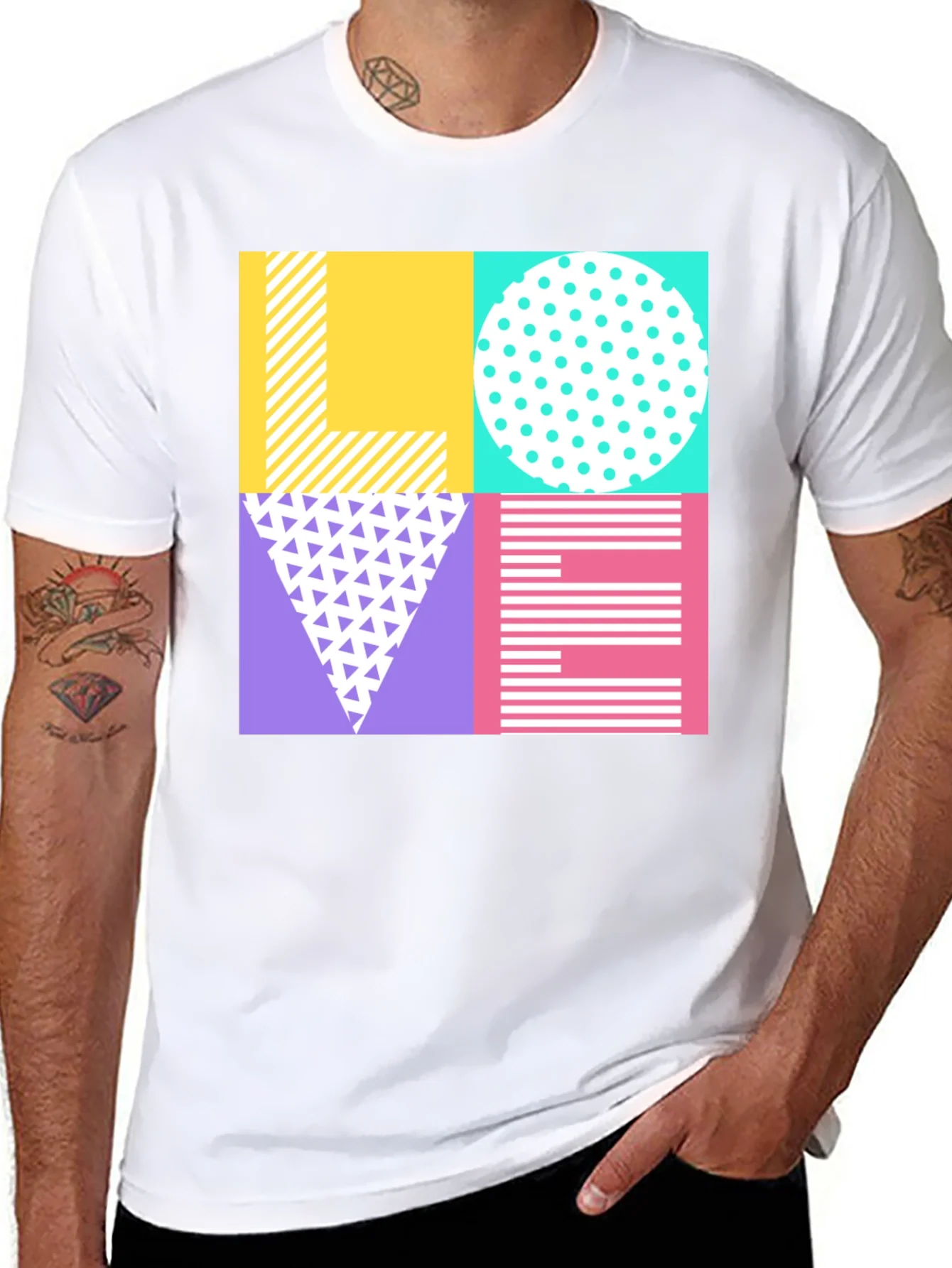 Retro LOVE Graphic Tee - Stylish Patterned Print