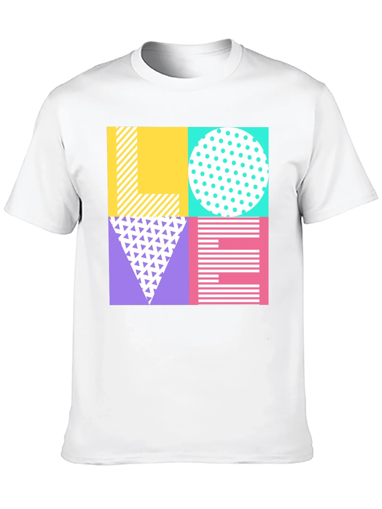 Retro LOVE Graphic Tee - Stylish Patterned Print