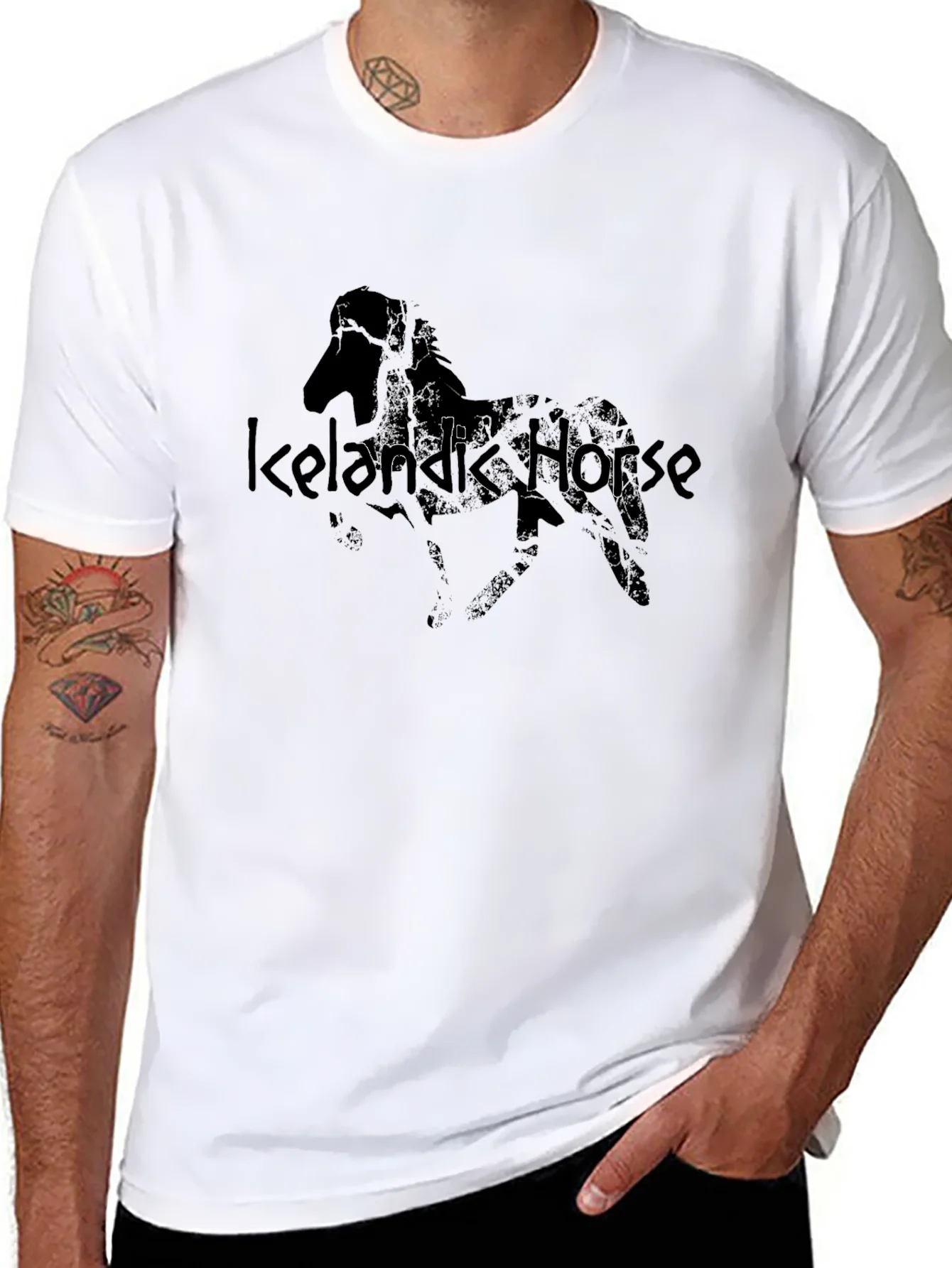 Icelandic Horse Graphic Black T-Shirt
