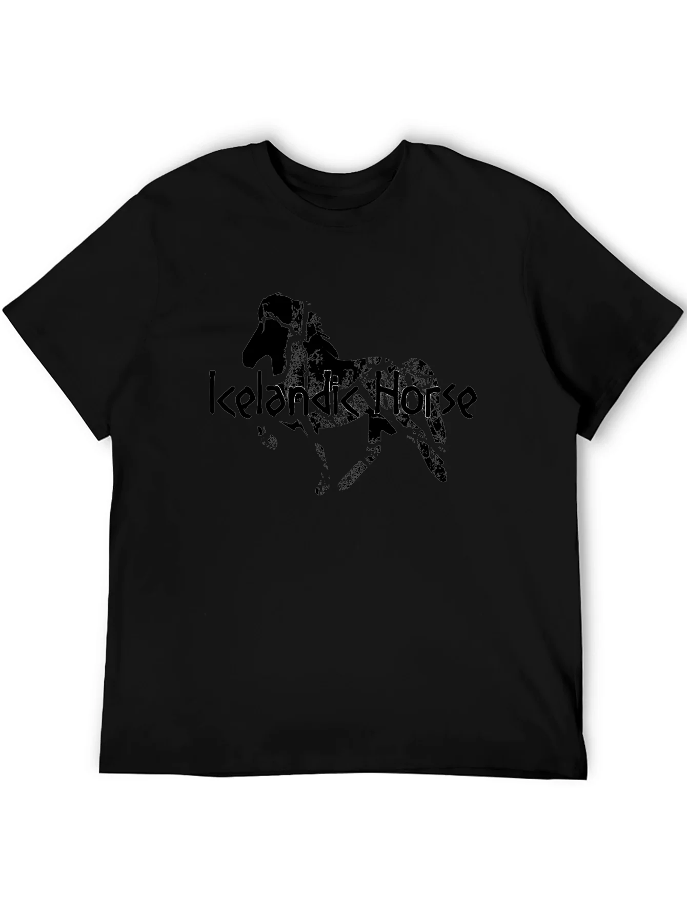 Icelandic Horse Graphic Black T-Shirt