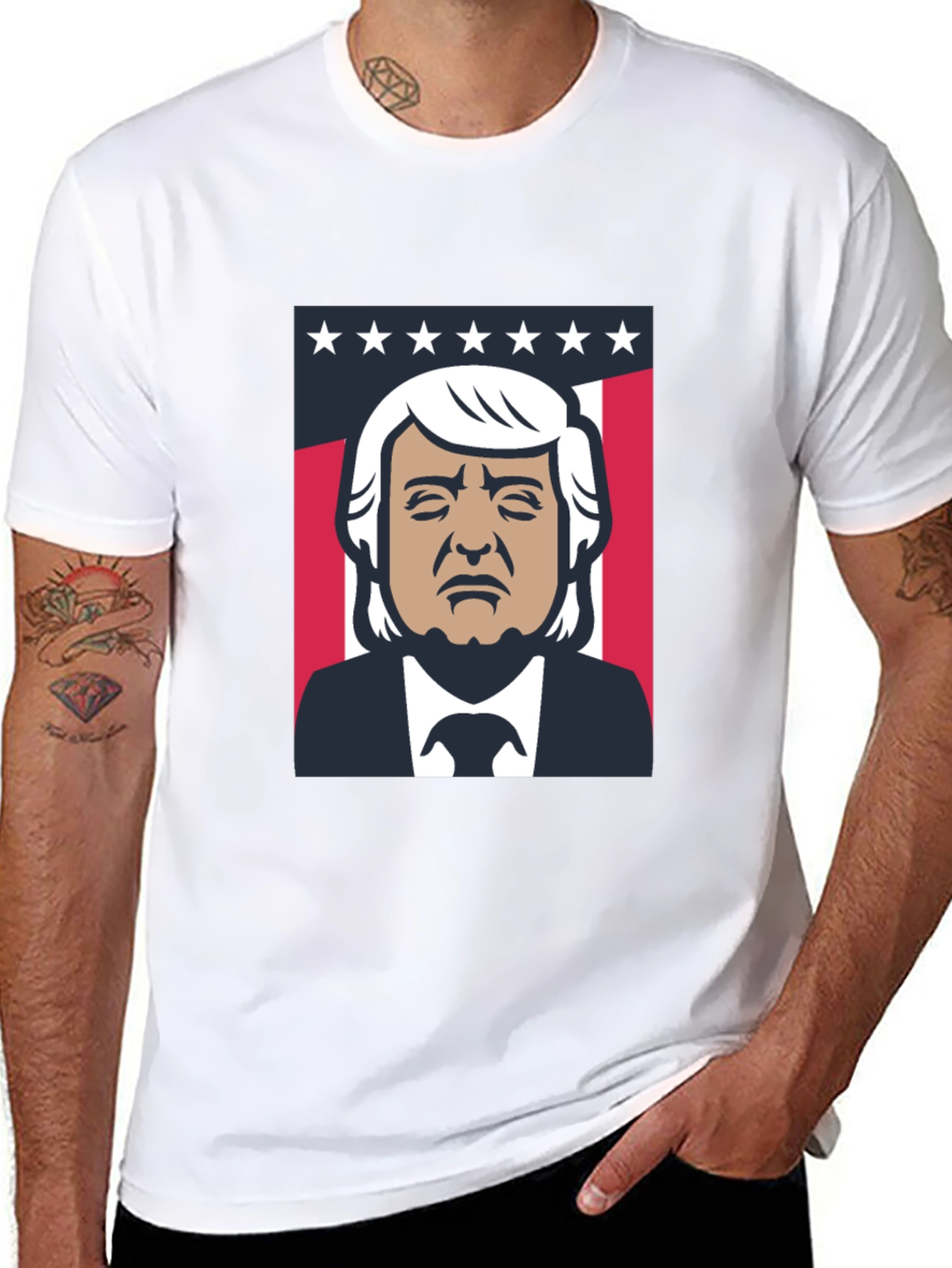 Trump Graphic Print Crew Neck Tee