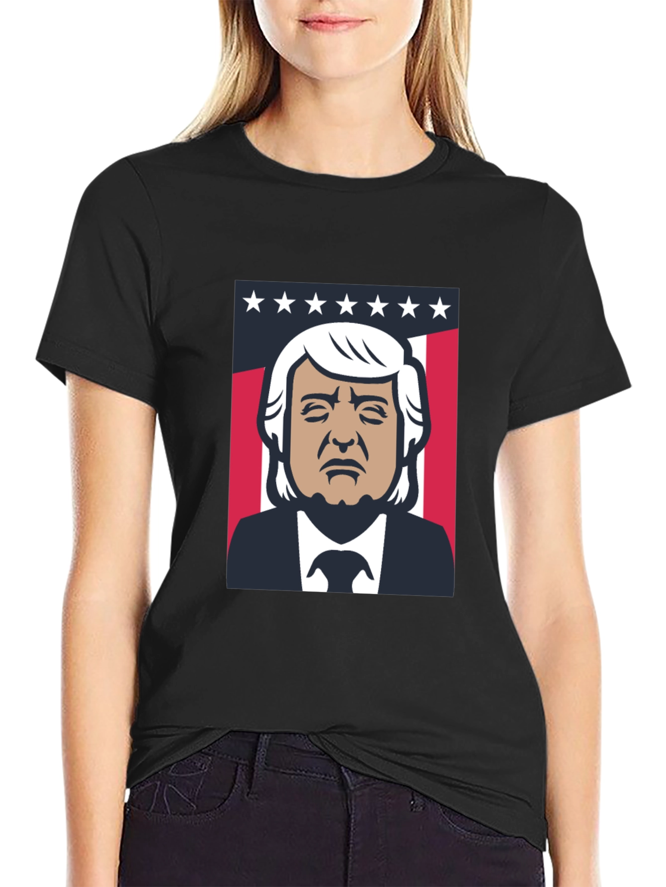 Trump Graphic Print Crew Neck Tee