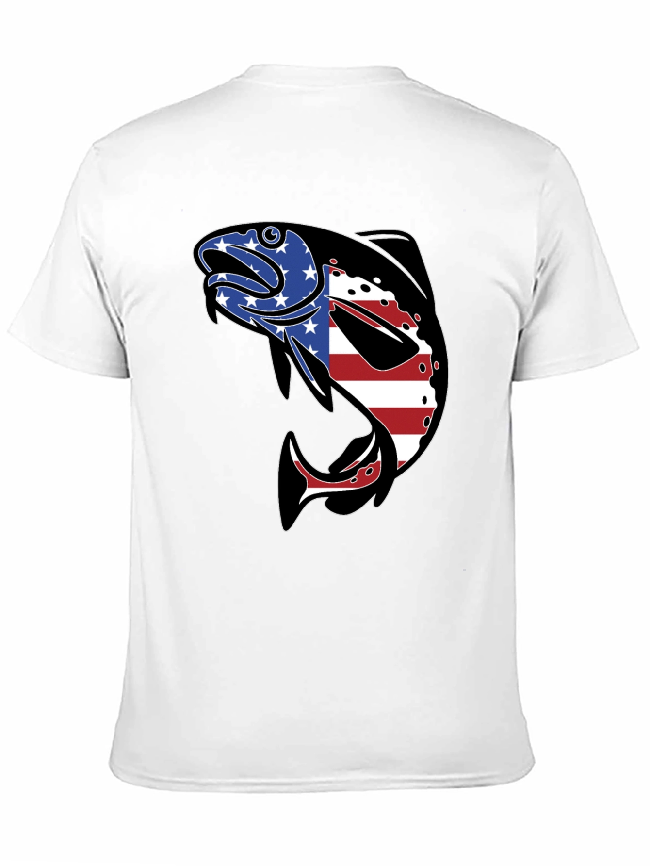 American Flag Fish Graphic T-Shirt