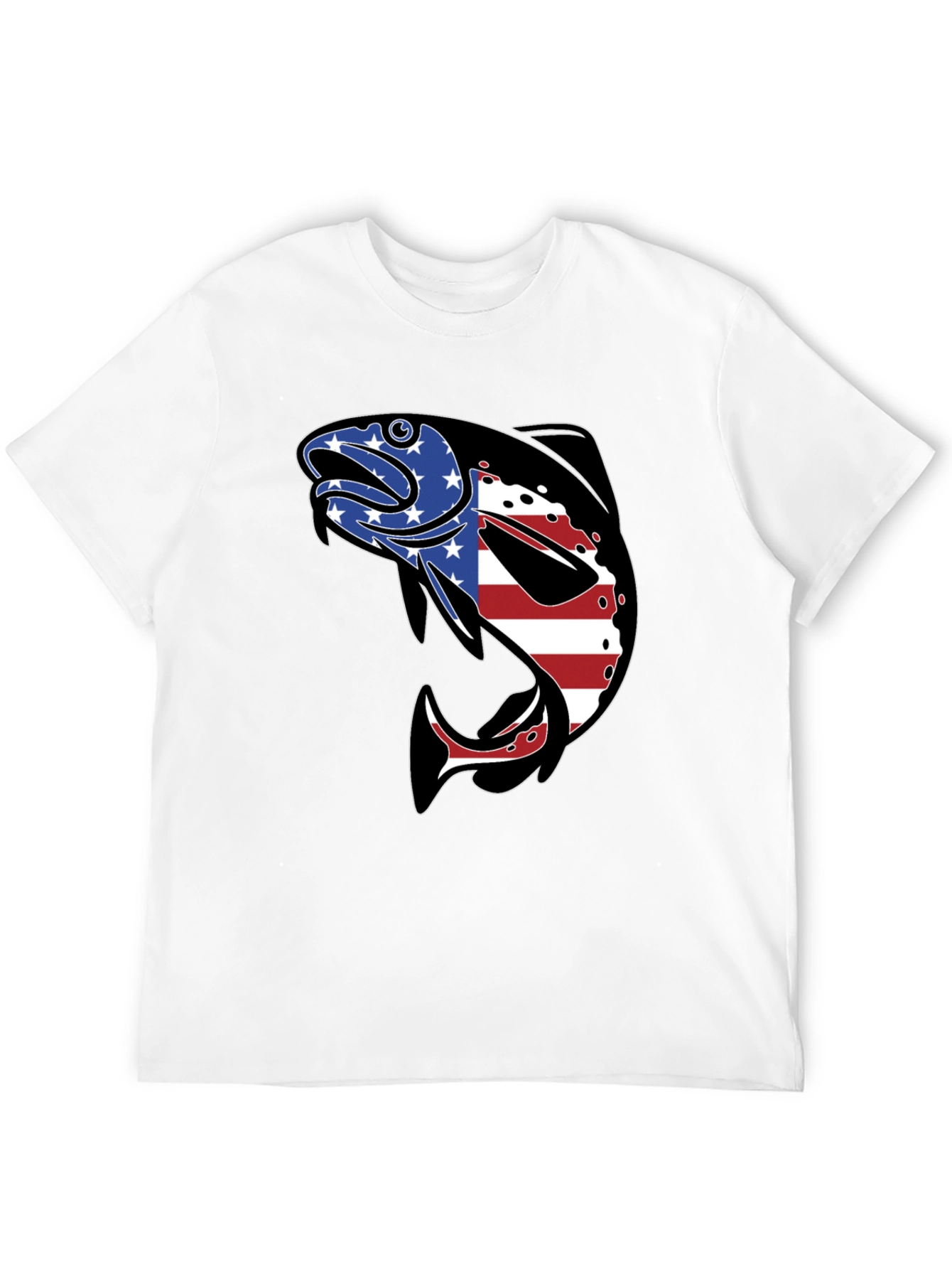 American Flag Fish Graphic T-Shirt
