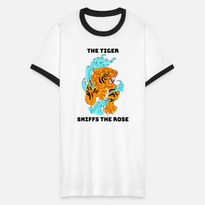 Fierce Tiger and Waves Graphic Tee Design