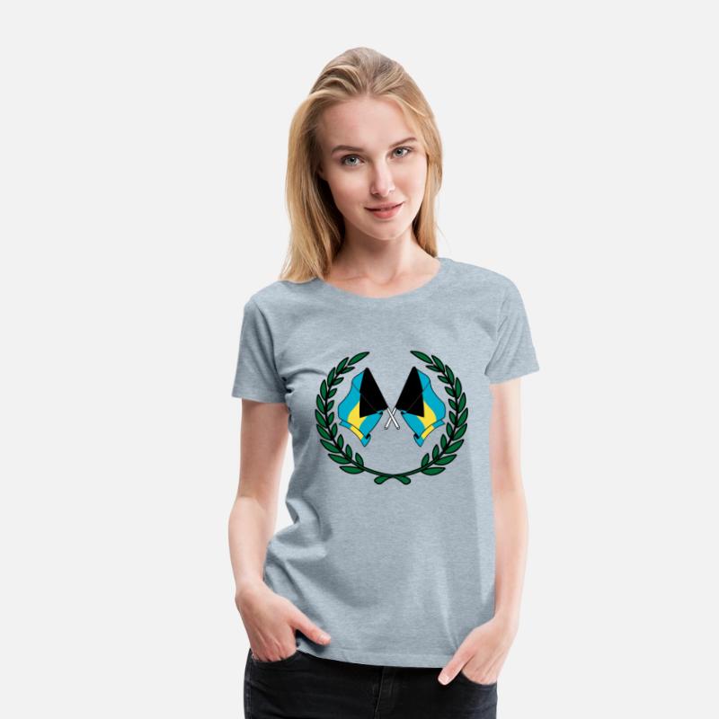 Flags Bahamas in laurel wreath