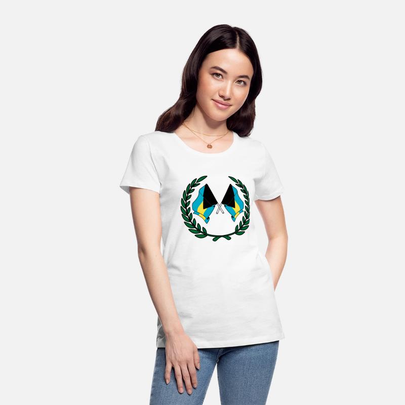 Flags Bahamas in laurel wreath