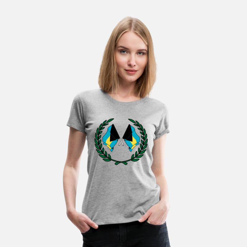 Flags Bahamas in laurel wreath
